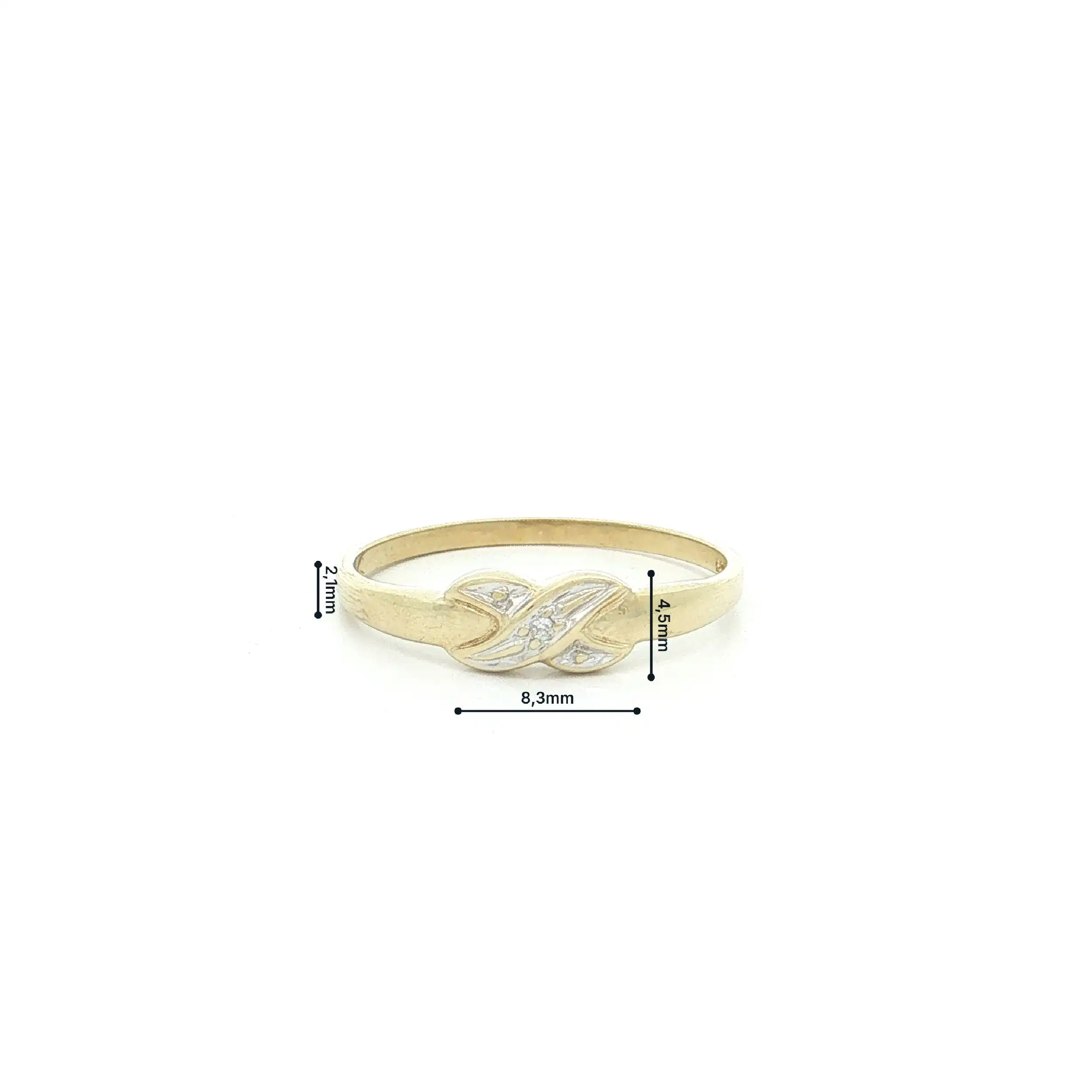 Ring Bicolor mit Diamant, graviert mit 0,005ct Ring Bicolor mit Diamant, graviert mit 0,005ct