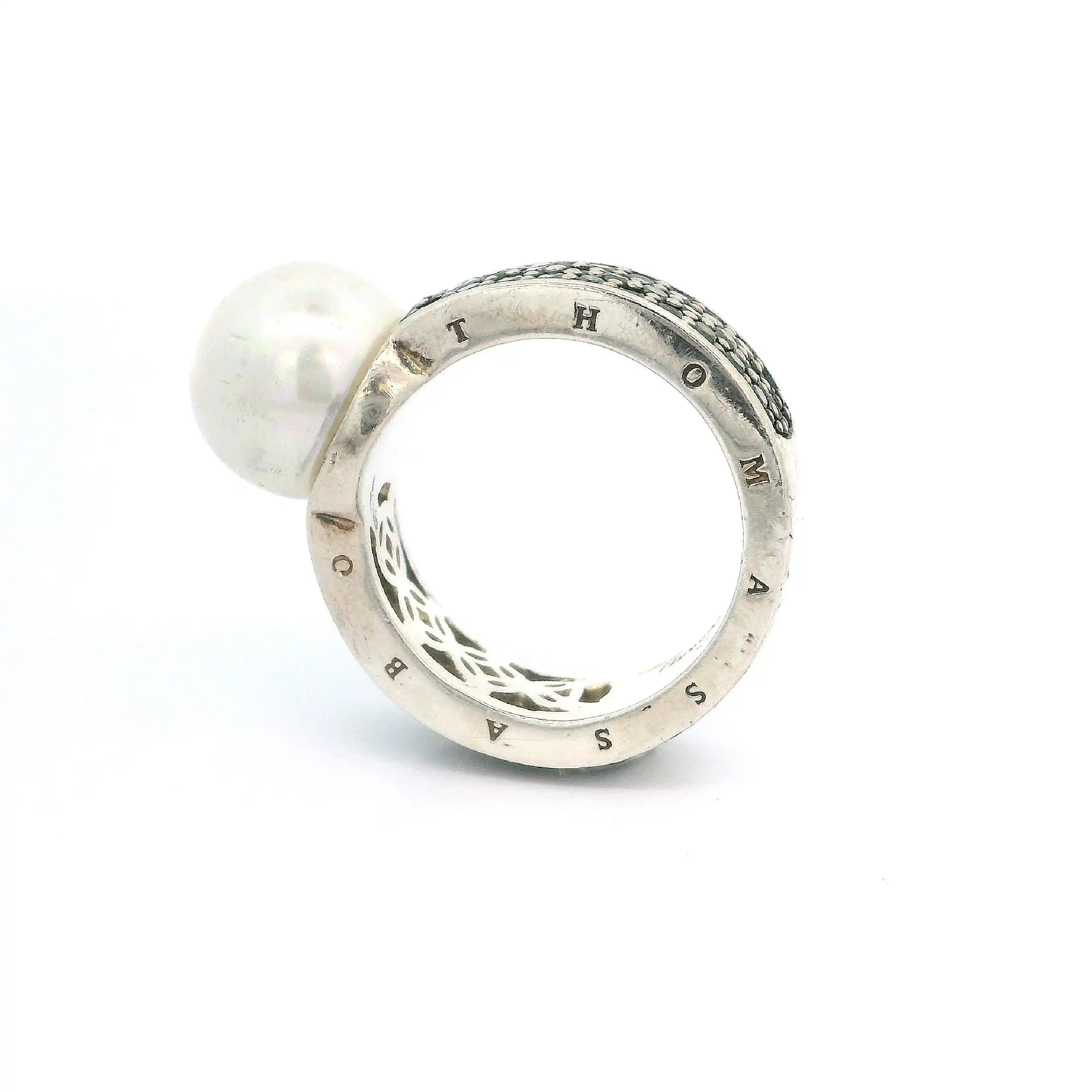 Ring mit Perle und grünen Steinen Thomas Sabo Ring mit Perle und grünen Steinen Thomas Sabo