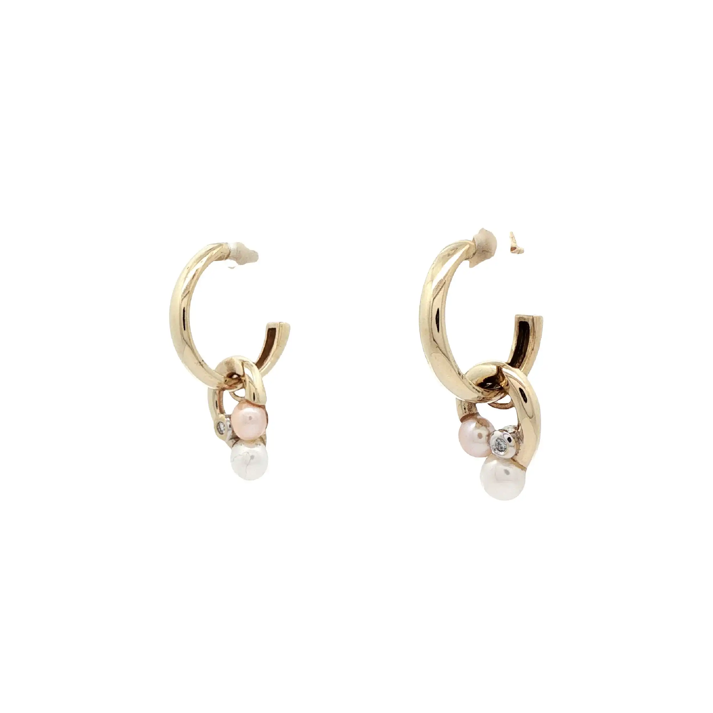 Ohrhänger Gelbgold mit Perlen und Diamanten Ohrhänger Gelbgold mit Perlen und Diamanten