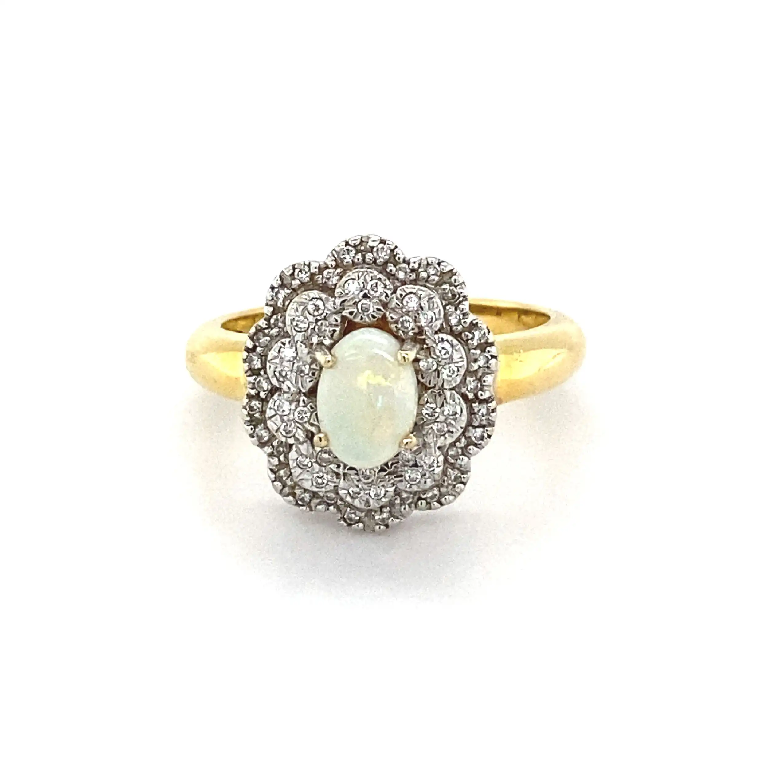 Ring Bicolor mit Opal und Brillanten Ring Bicolor mit Opal und Brillanten
