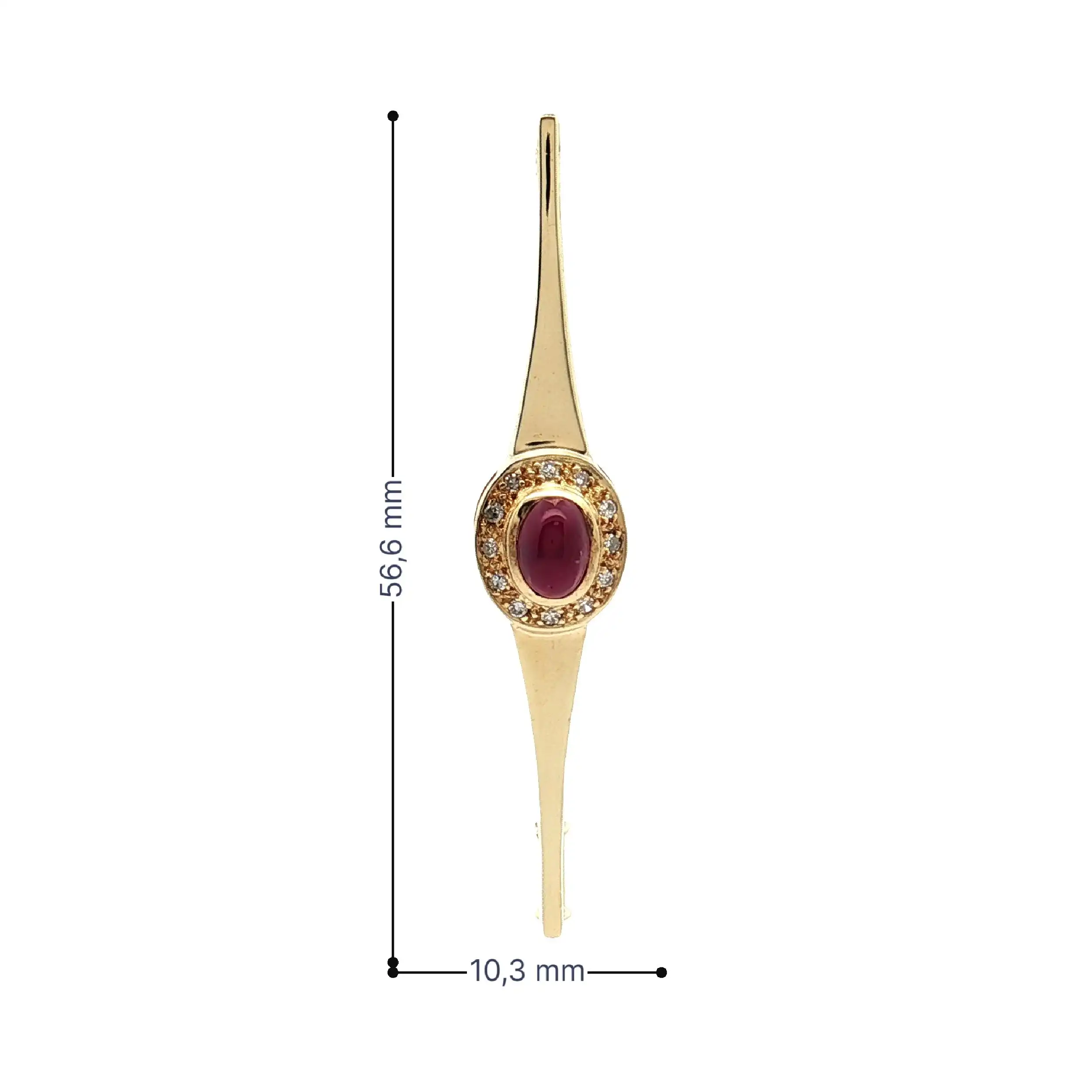 Nadel Gelbgold mit Rubin und Diamanten Nadel Gelbgold mit Rubin und Diamanten