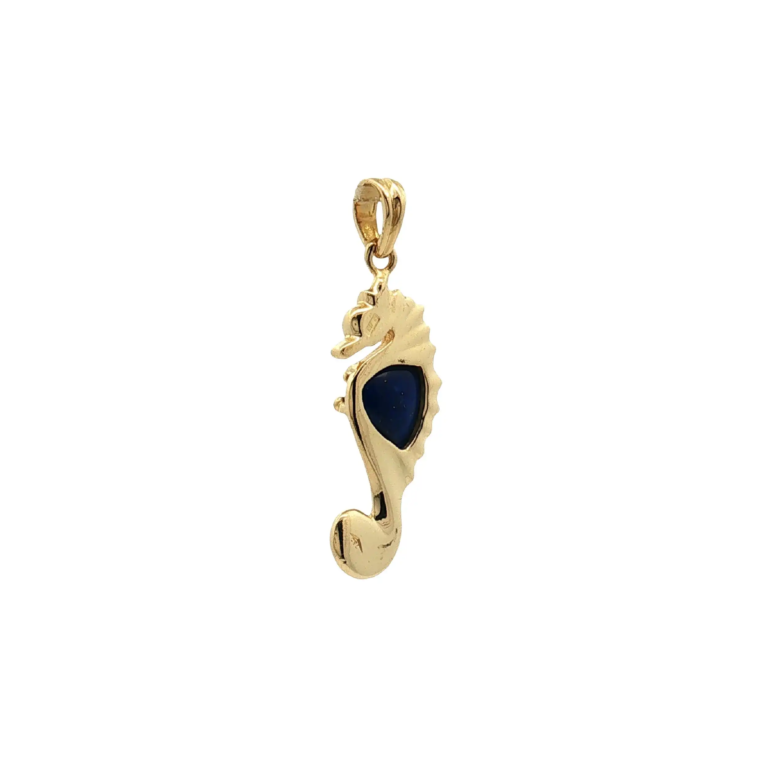 Anhänger Gelbgold Seepferdchen mit Lapislazuli Anhänger Gelbgold Seepferdchen mit Lapislazuli