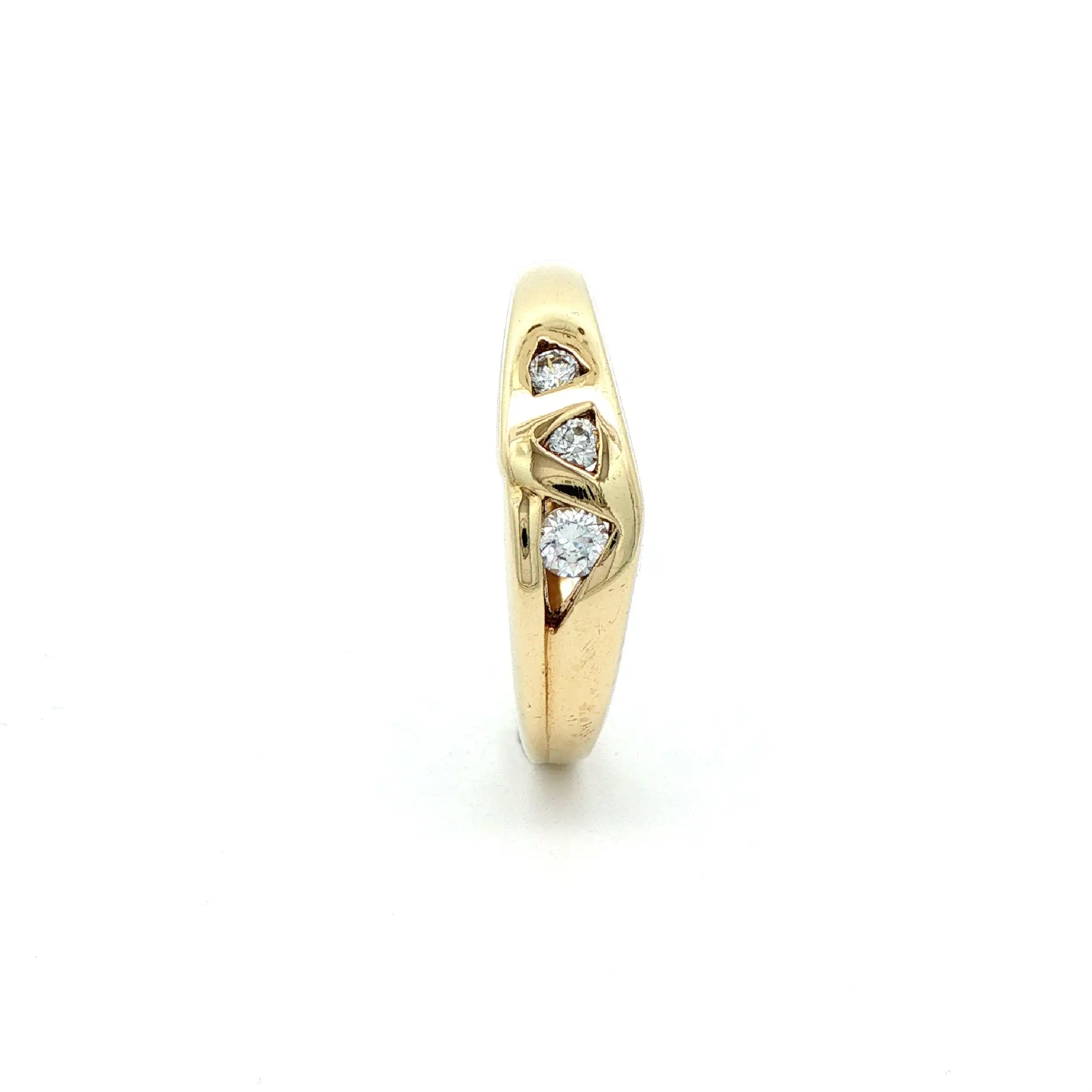Ring Gelbgold mit 3 Zirkonia