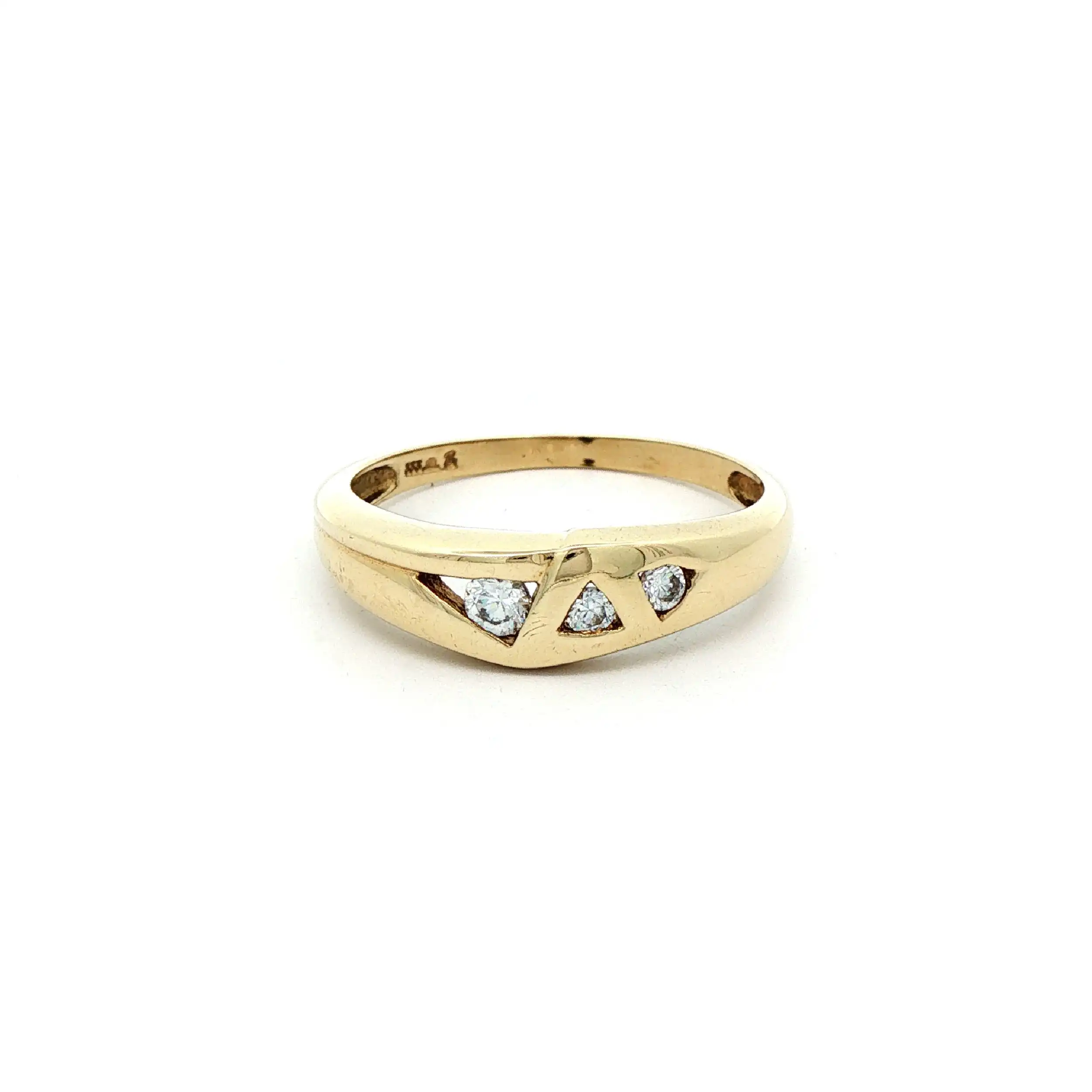Ring Gelbgold mit 3 Zirkonia