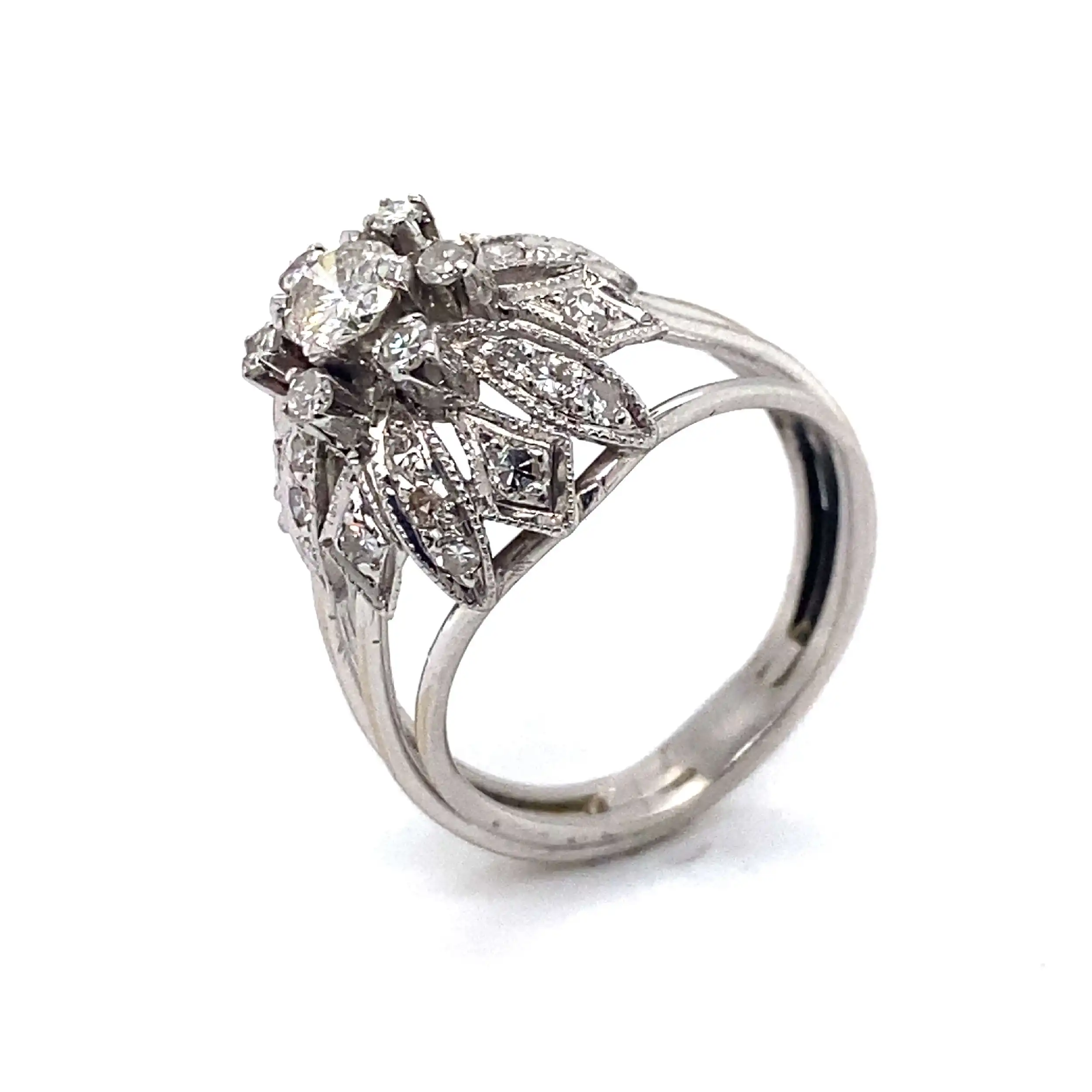 Ring Weißgold mit Brillant und Diamanten Ring Weißgold mit Brillant und Diamanten