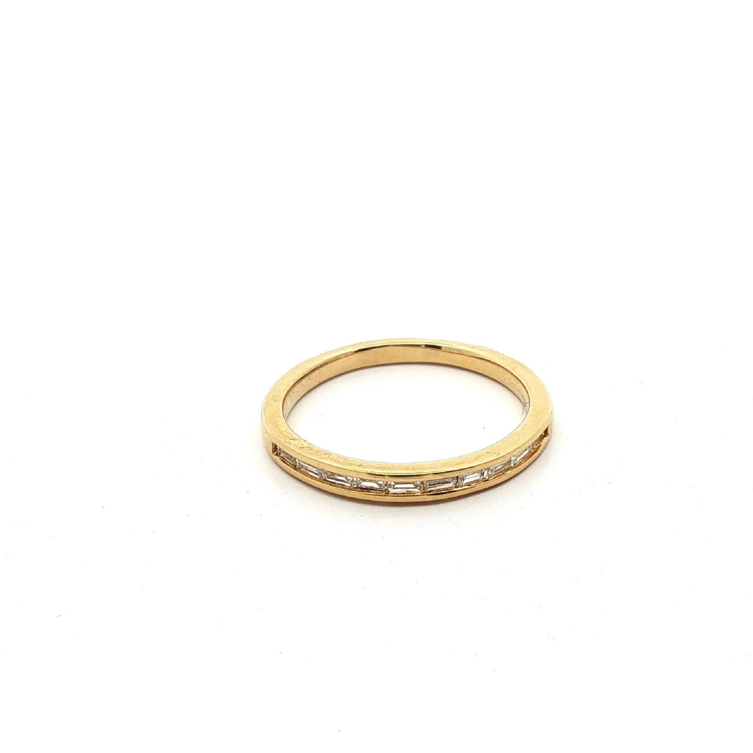 Halbmemoryring Gelbgold mit Baguettediamanten Halbmemoryring Gelbgold mit Baguettediamanten