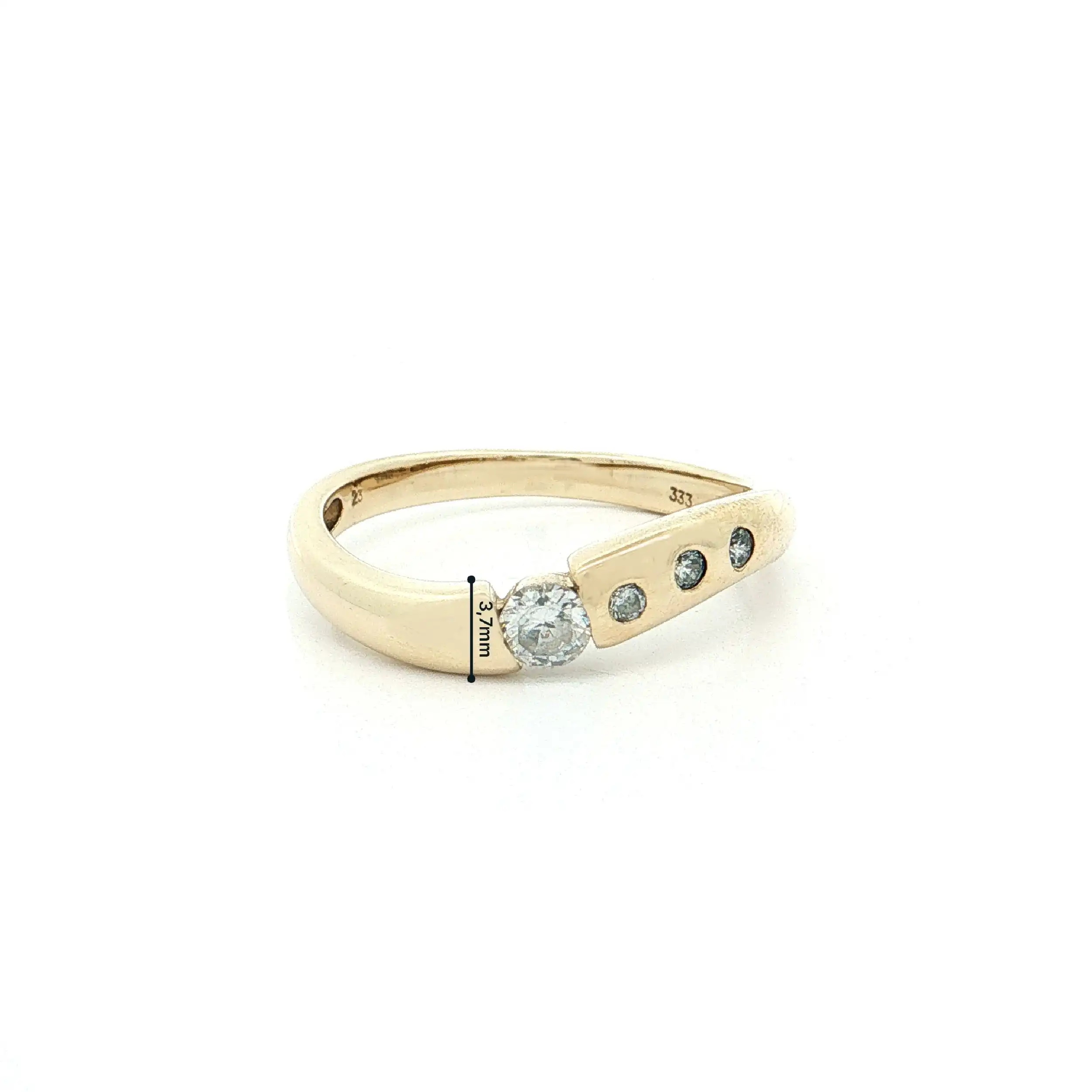 Ring Gelbgold geschwungen mit Zirkonia Ring Gelbgold geschwungen mit Zirkonia