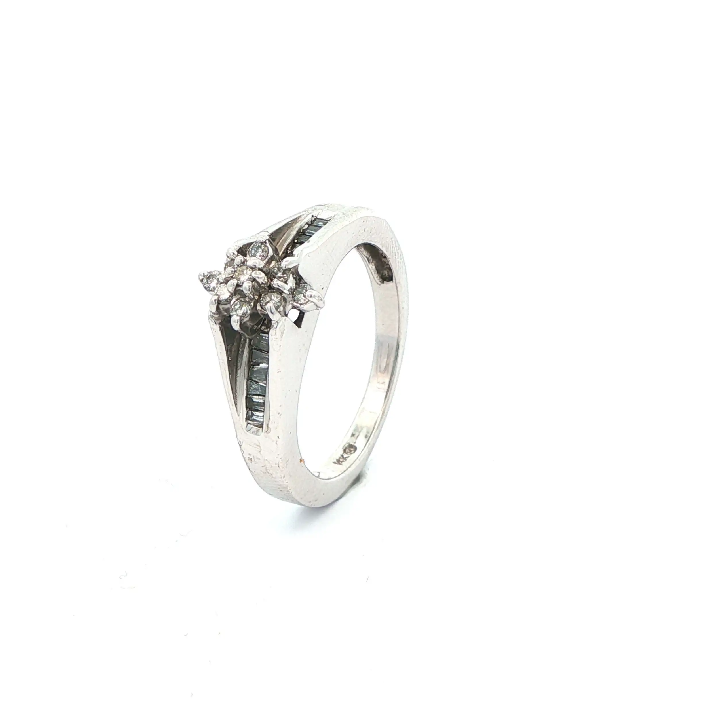Ring Weißgold mit Brillanten und Baguette Diamanten Ring Weißgold mit Brillanten und Baguette Diamanten