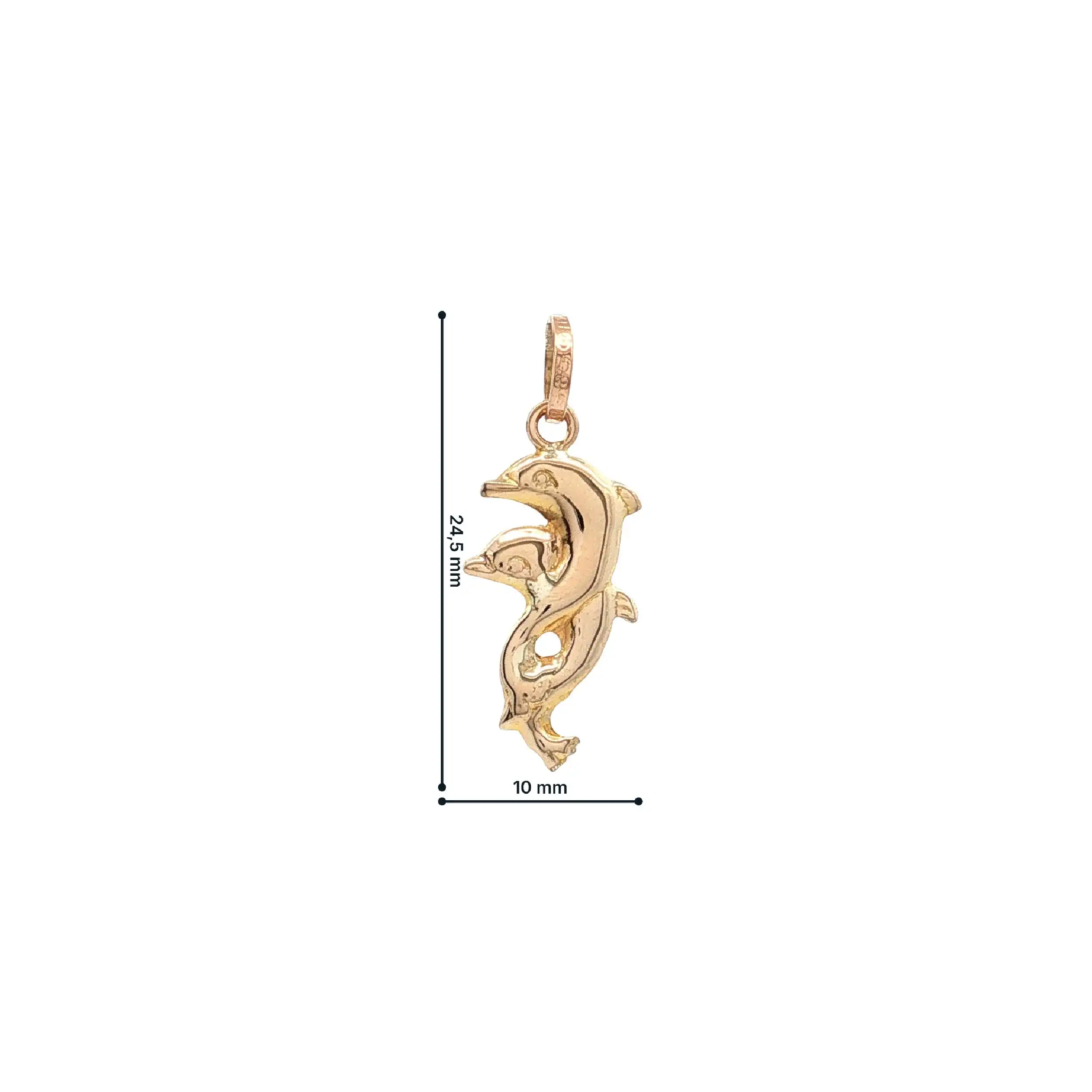 Anhänger Delfine Gelbgold