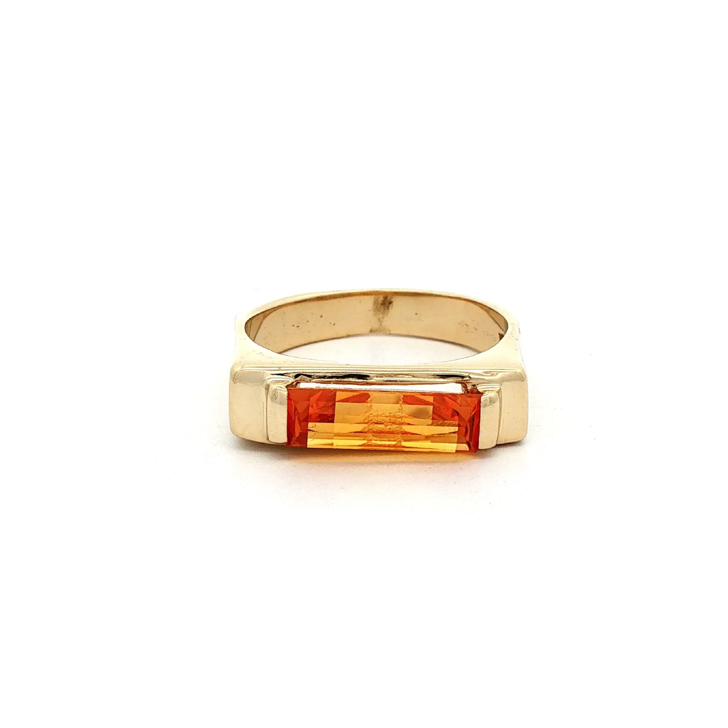 Ring Gelbgold mit orangem Farbstein