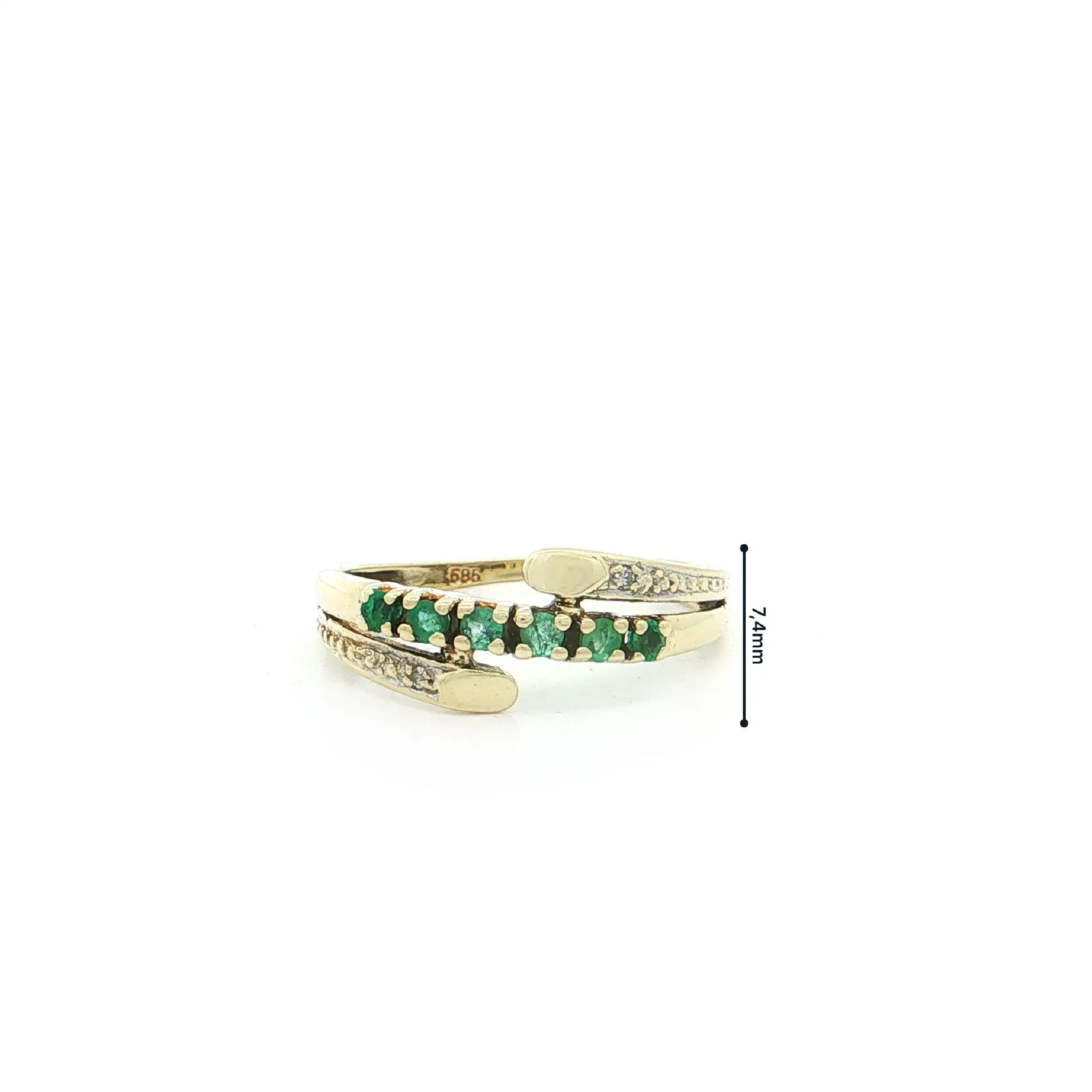 Ring Bicolor mit Smaragden und Diamanten