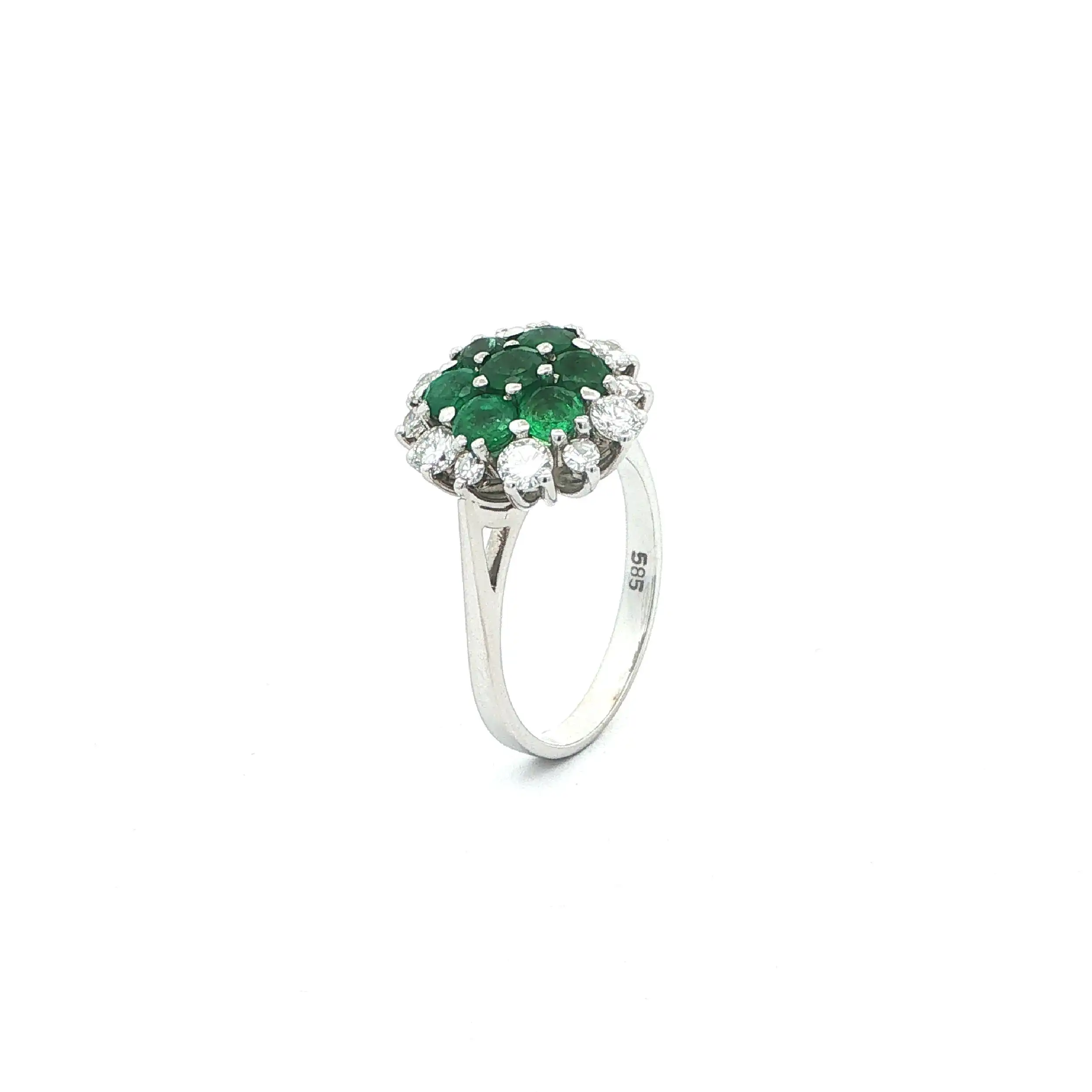 Ring Weißgold mit Smaragden & Brillanten