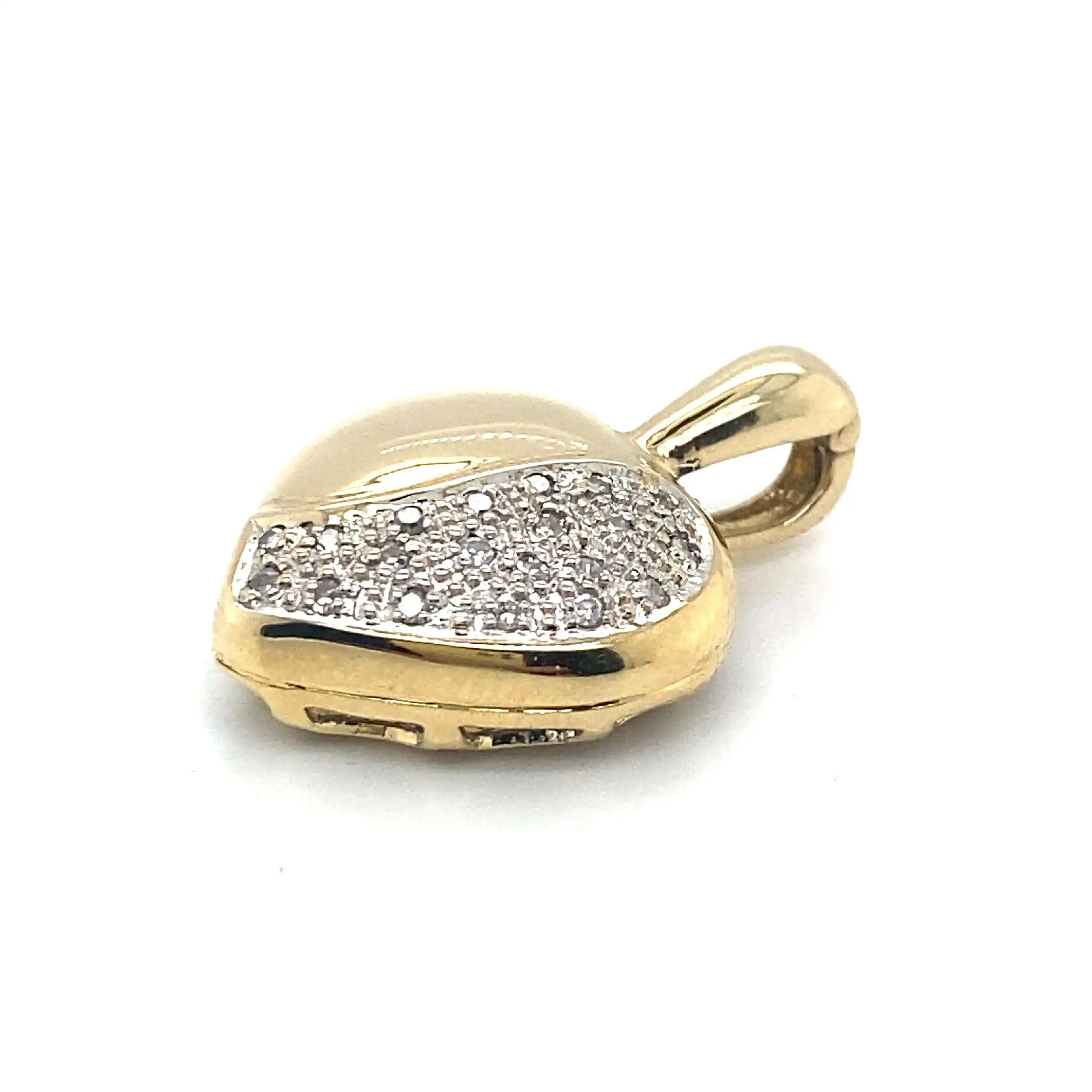 Herzanhänger/Clip Bicolor mit Diamanten Herzanhänger/Clip Bicolor mit Diamanten