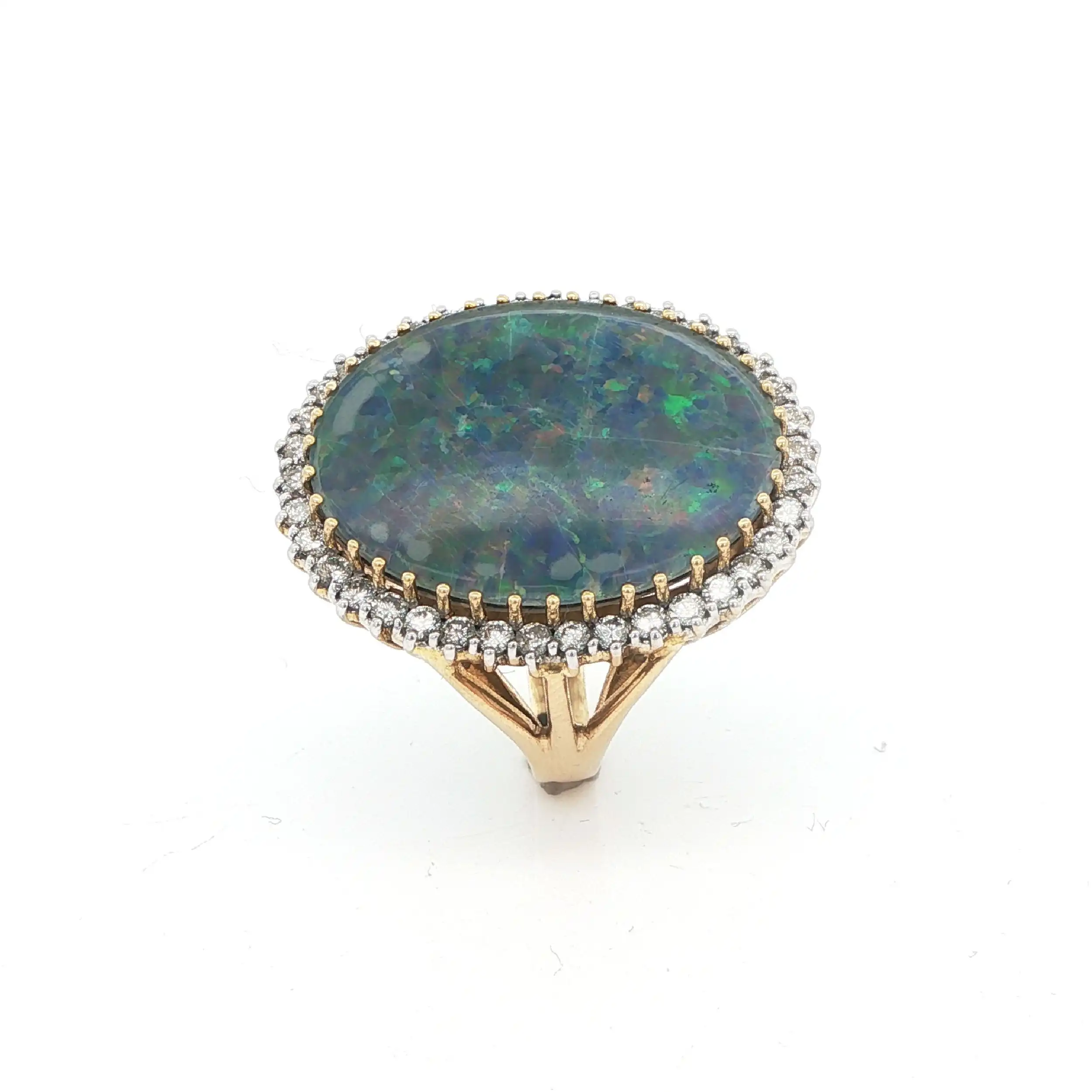 Ring Gelbgold mit Brillanten und Opaldublette Ring Gelbgold mit Brillanten und Opaldublette