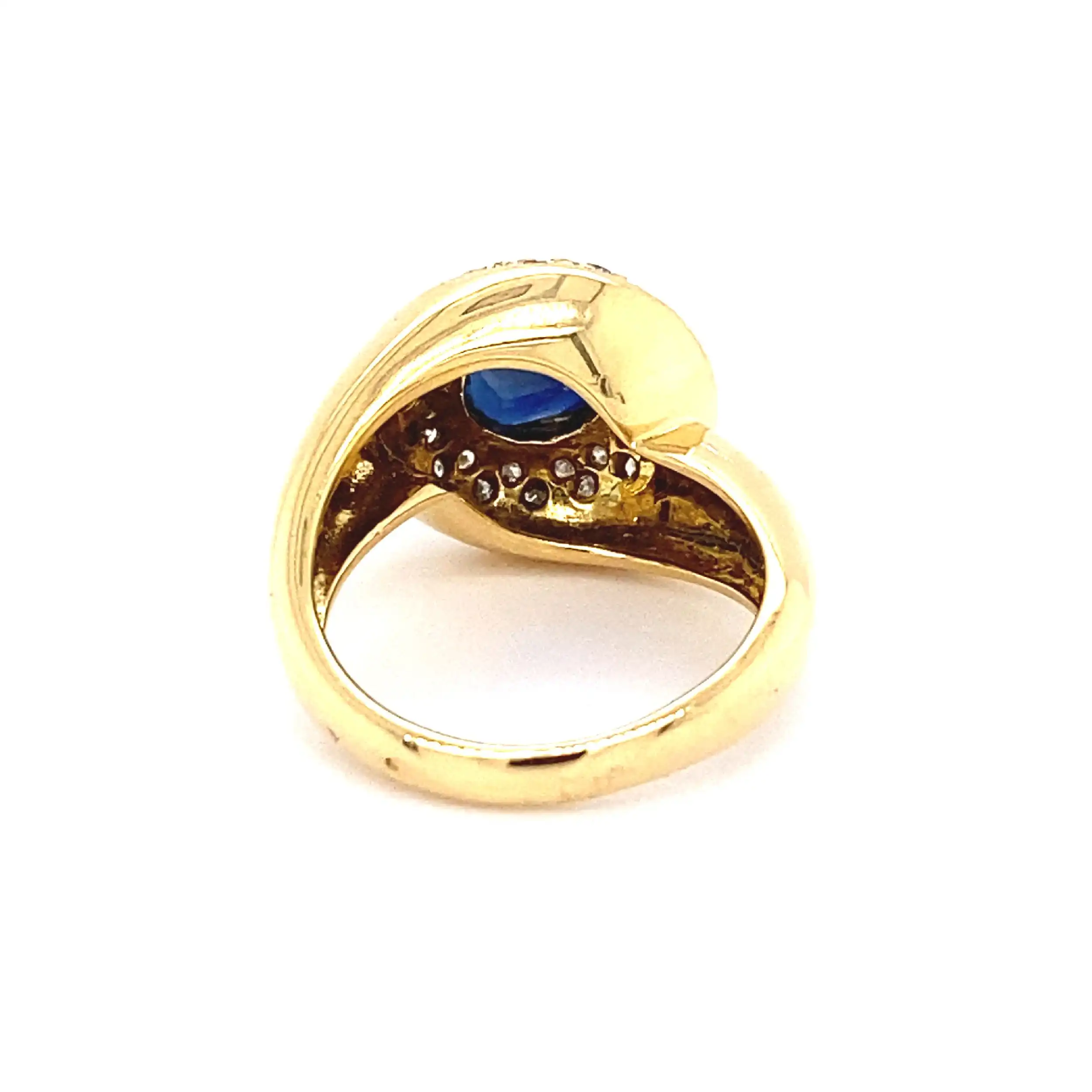 Ring Gelbgold mit Saphir und Brillanten, mit Expertise Ring Gelbgold mit Saphir und Brillanten, mit Expertise