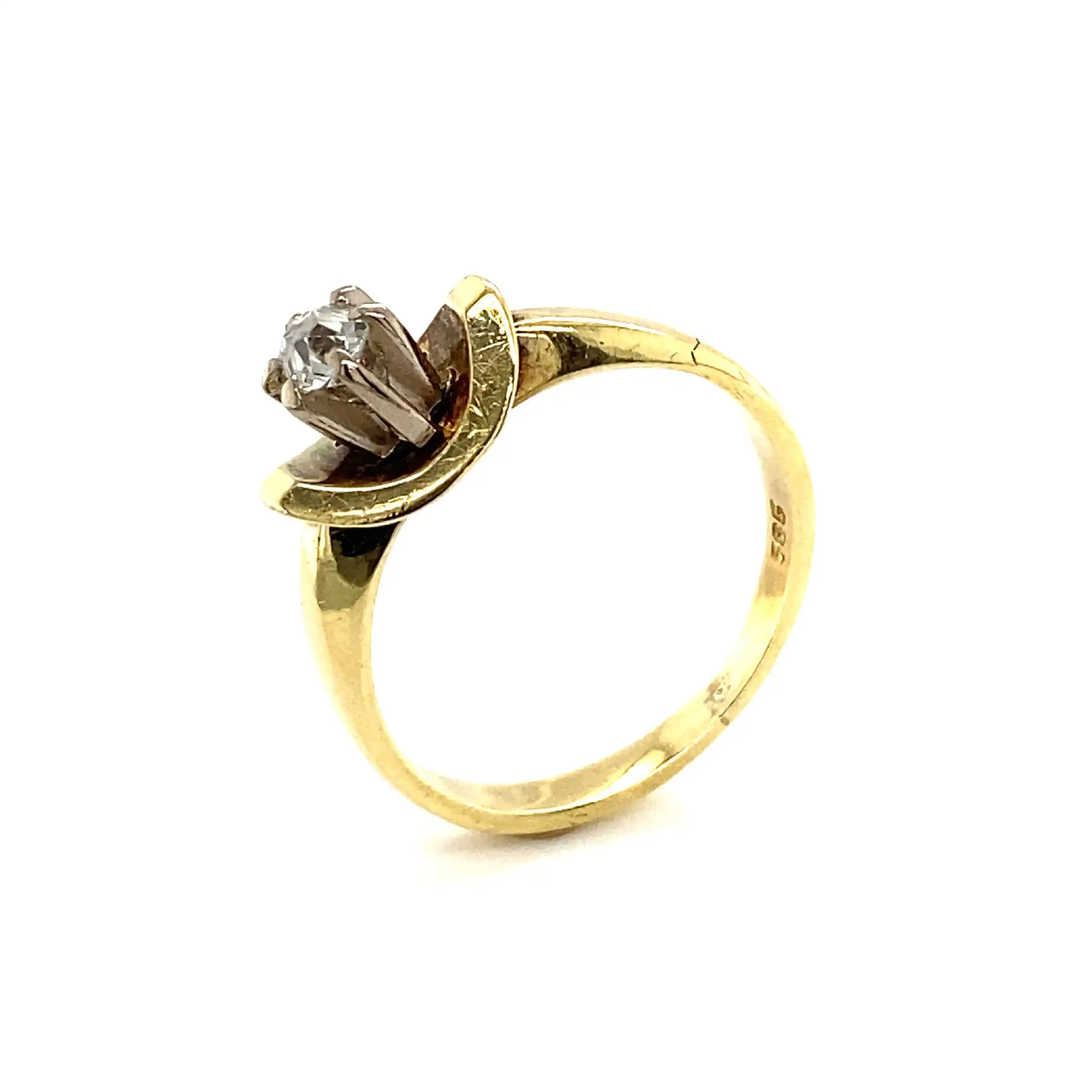 Ring Gelbgold mit Altschliff-Brillant
