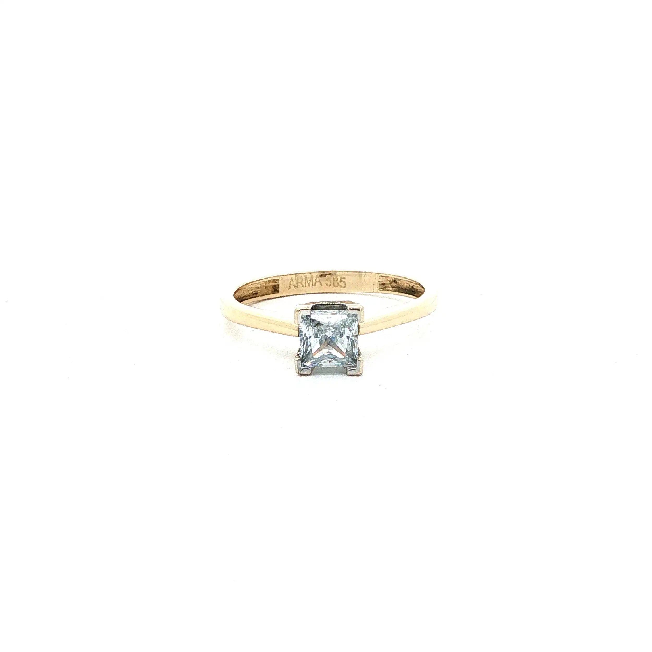 Ring Bicolor mit Carré-Zirkonia Ring Bicolor mit Carré-Zirkonia