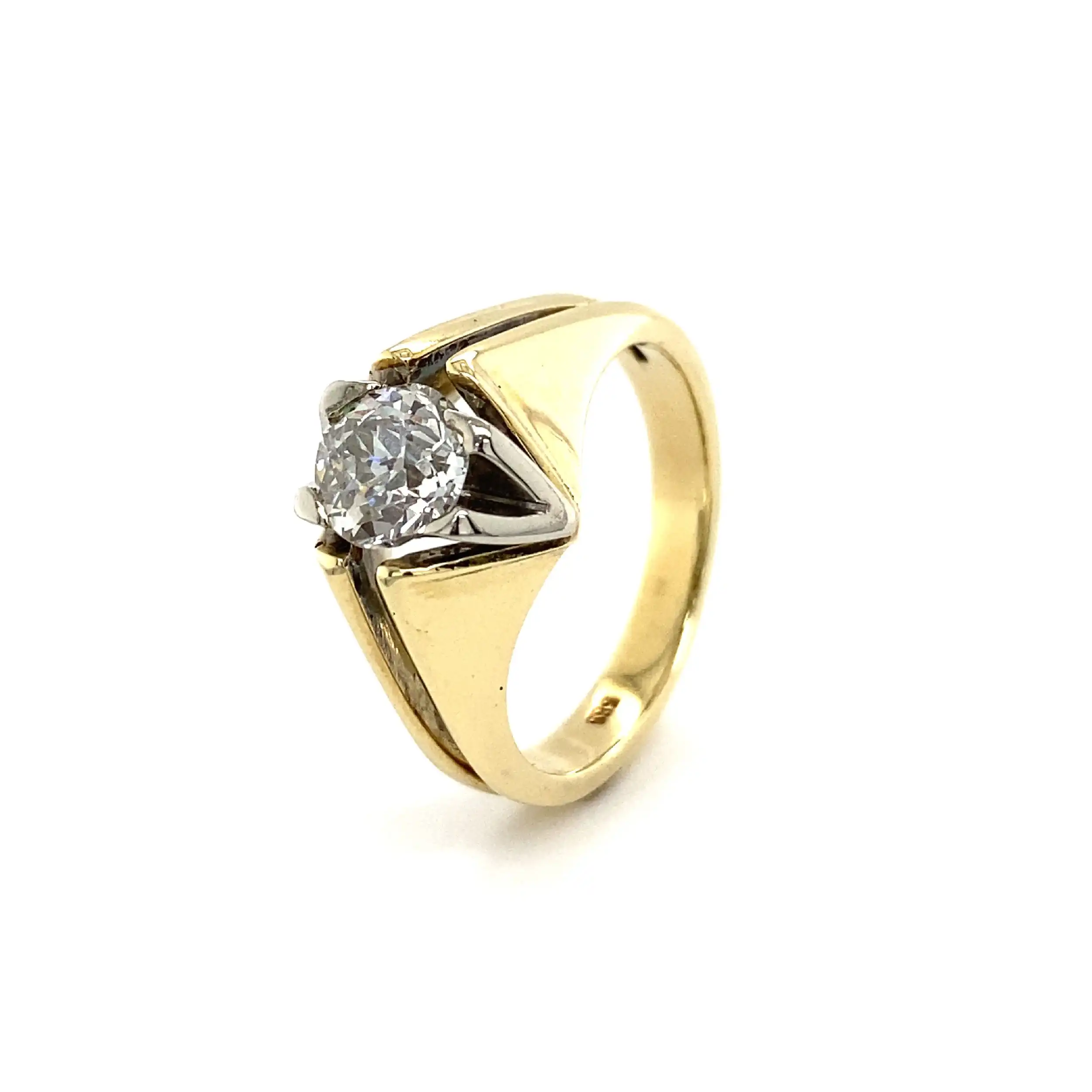 Ring Bicolor mit Altschliff-Brillant Ring Bicolor mit Altschliff-Brillant