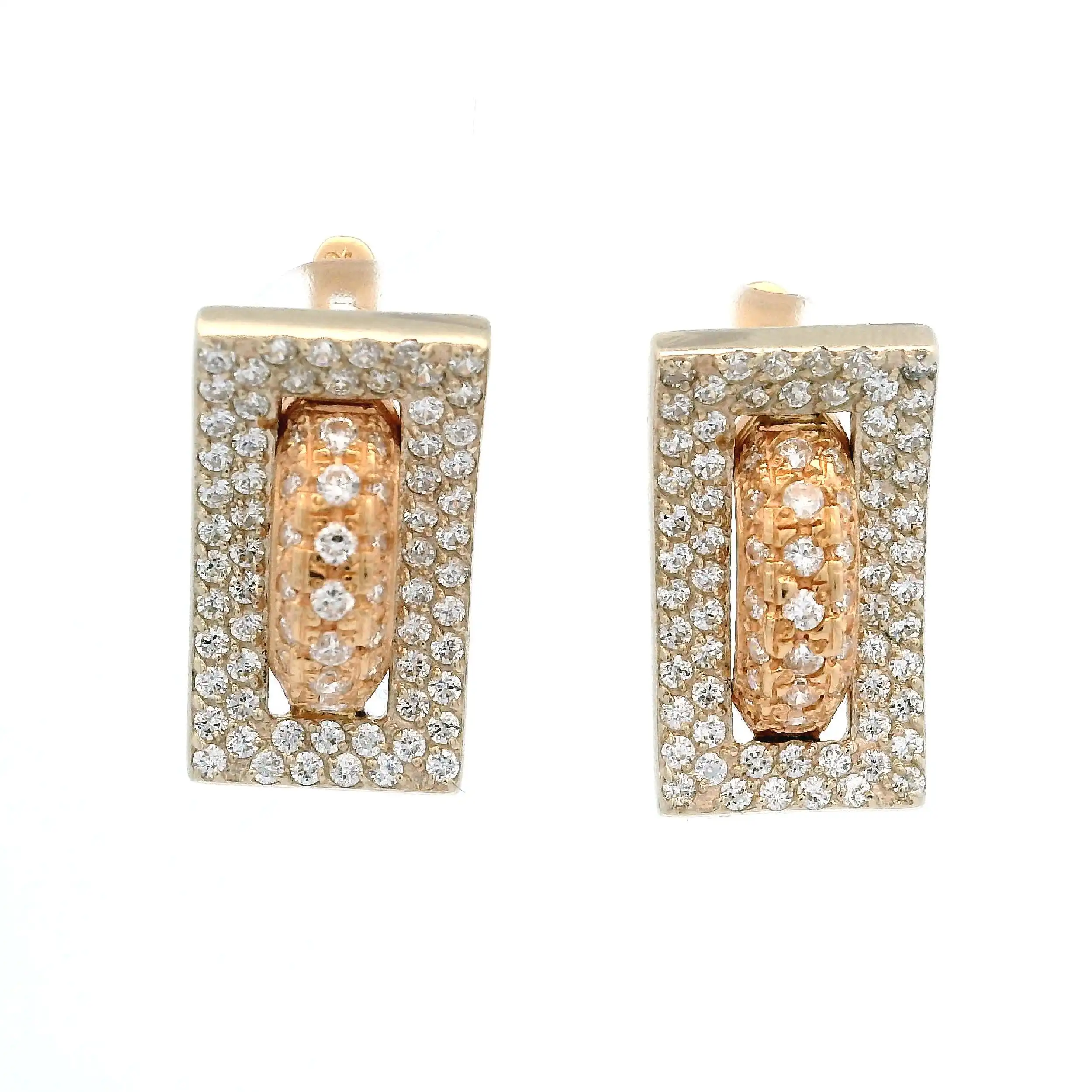 Ohrhänger Rosegold mit Zirkonia