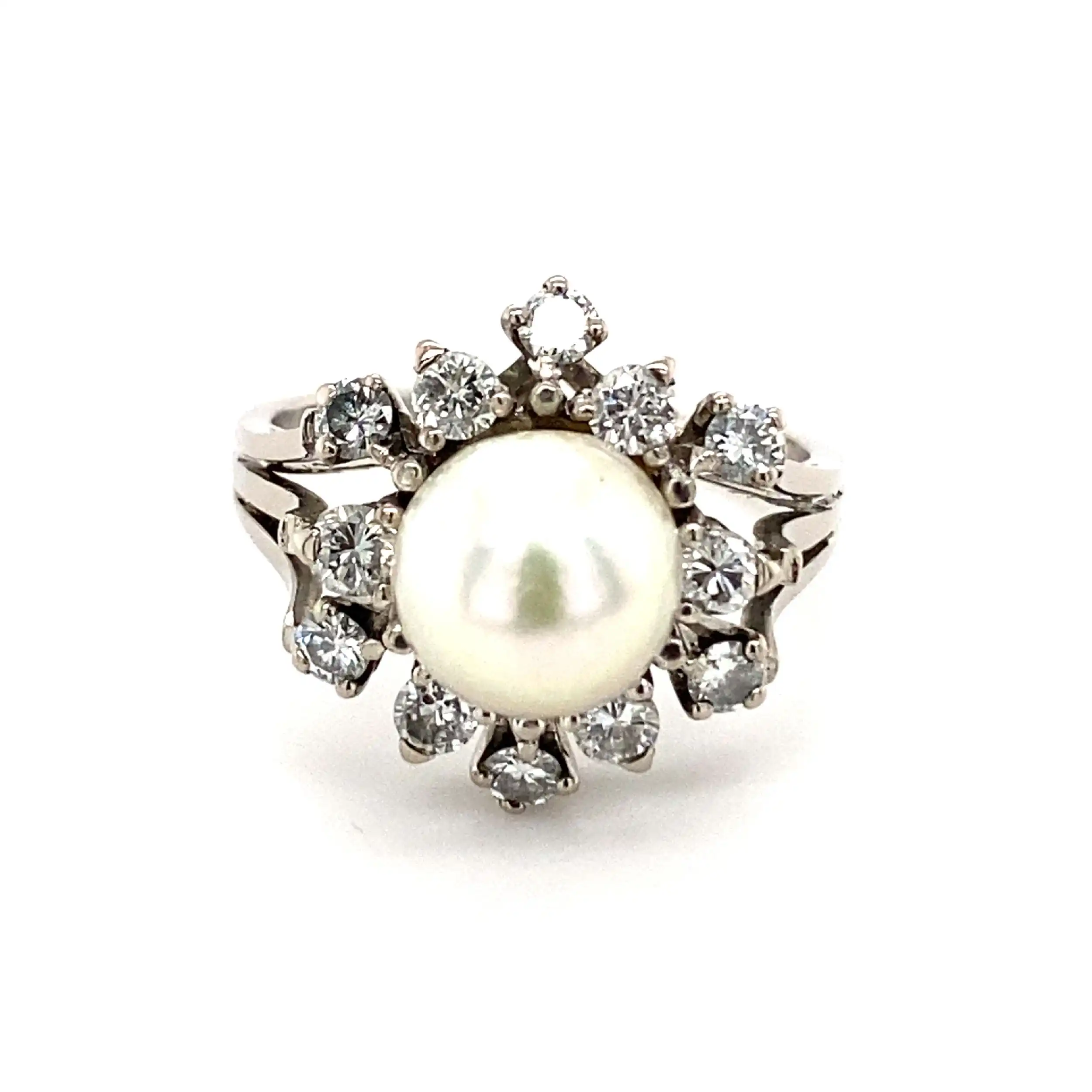 Ring Weißgold mit Perle & Brillanten Ring Weißgold mit Perle & Brillanten