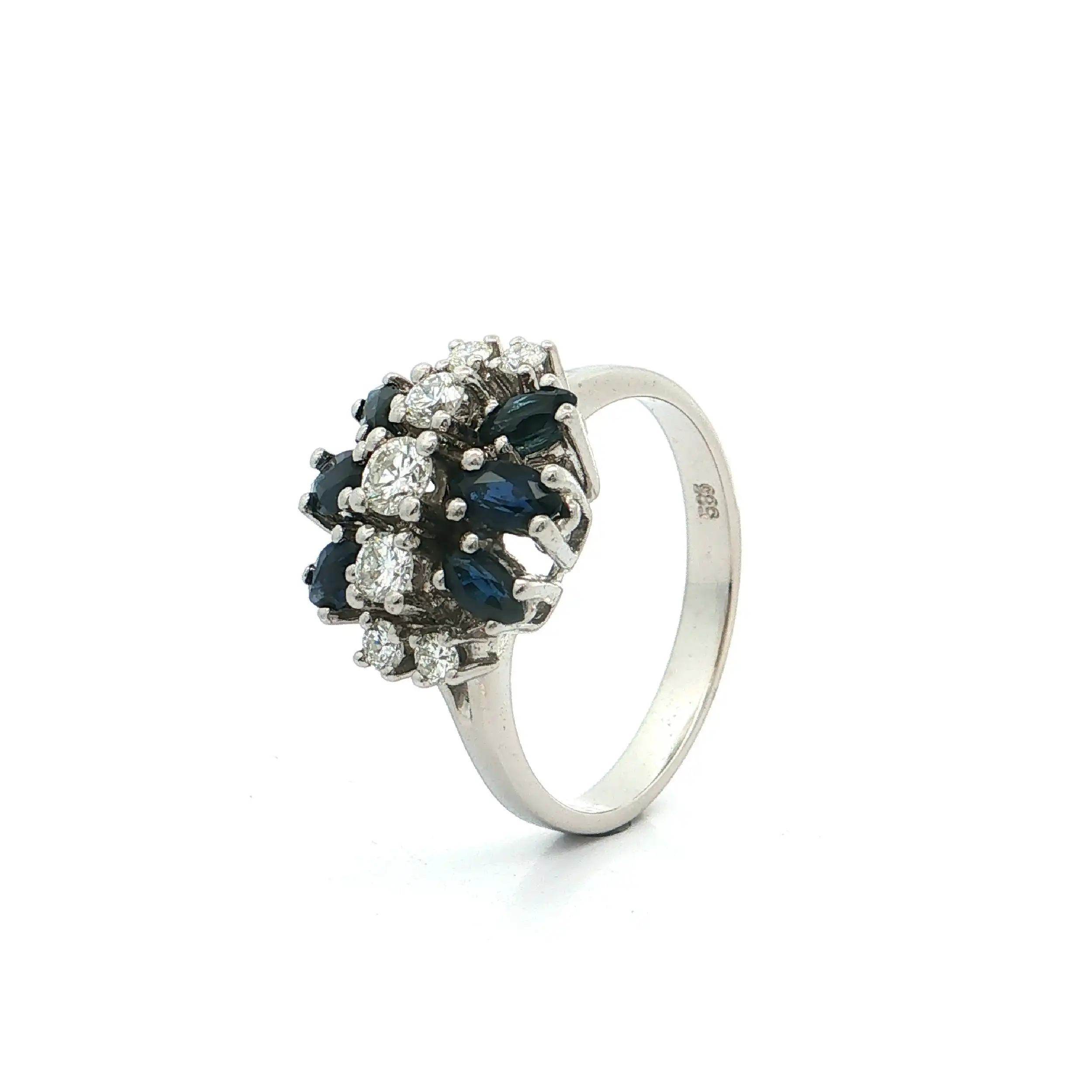 Ring Weißgold mit Saphiren und Brillanten