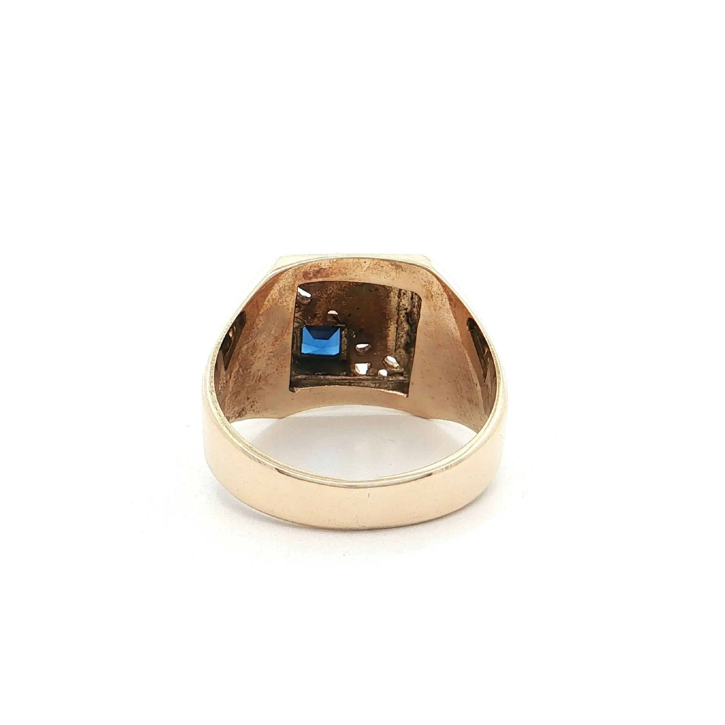 Ring Gelbgold mit blauem Farbstein Ring Gelbgold mit blauem Farbstein