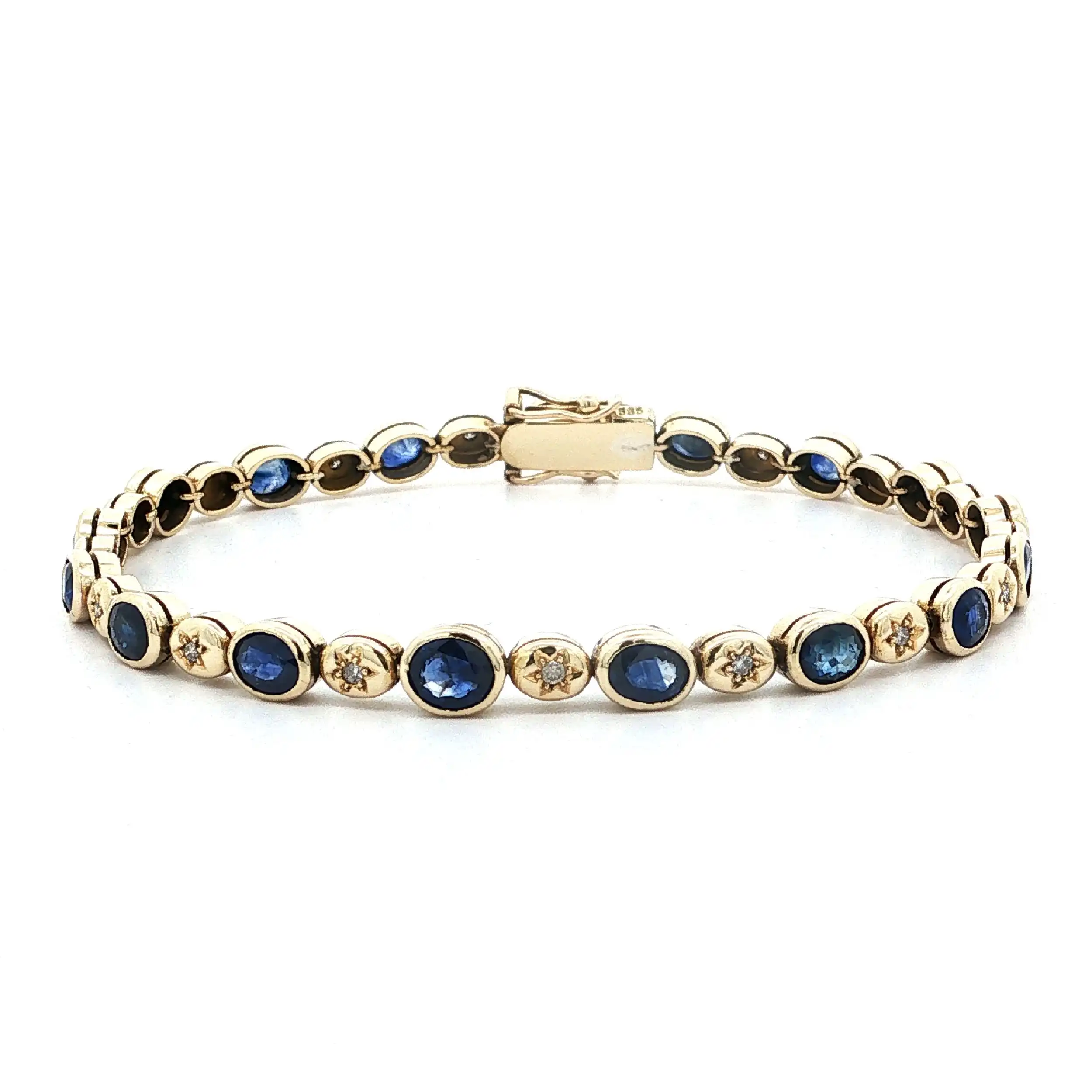 Tennisarmband Gelbgold mit Saphiren & Brillanten Tennisarmband Gelbgold mit Saphiren & Brillanten