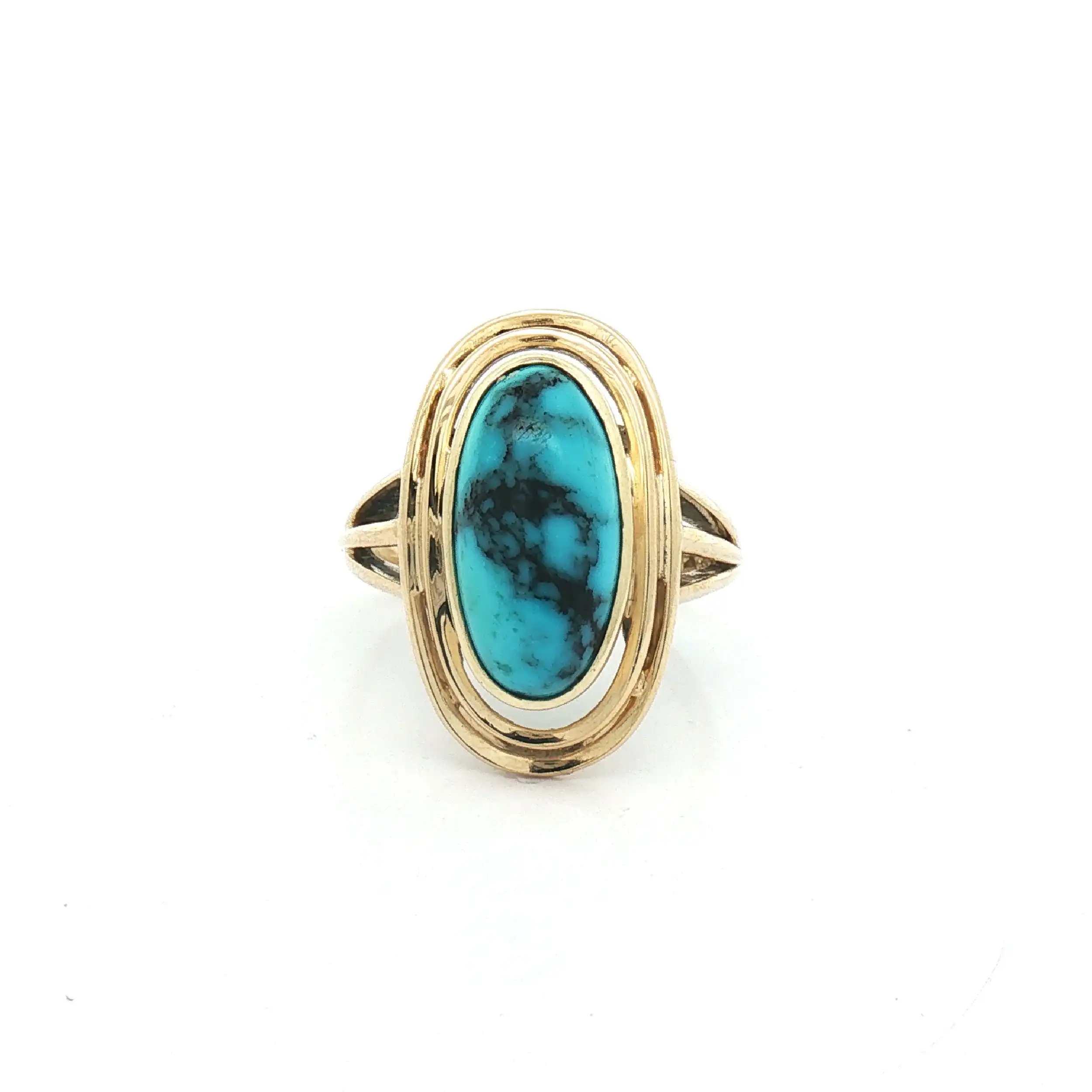 Ring Gelbgold mit Türkis Cabochon Ring Gelbgold mit Türkis Cabochon