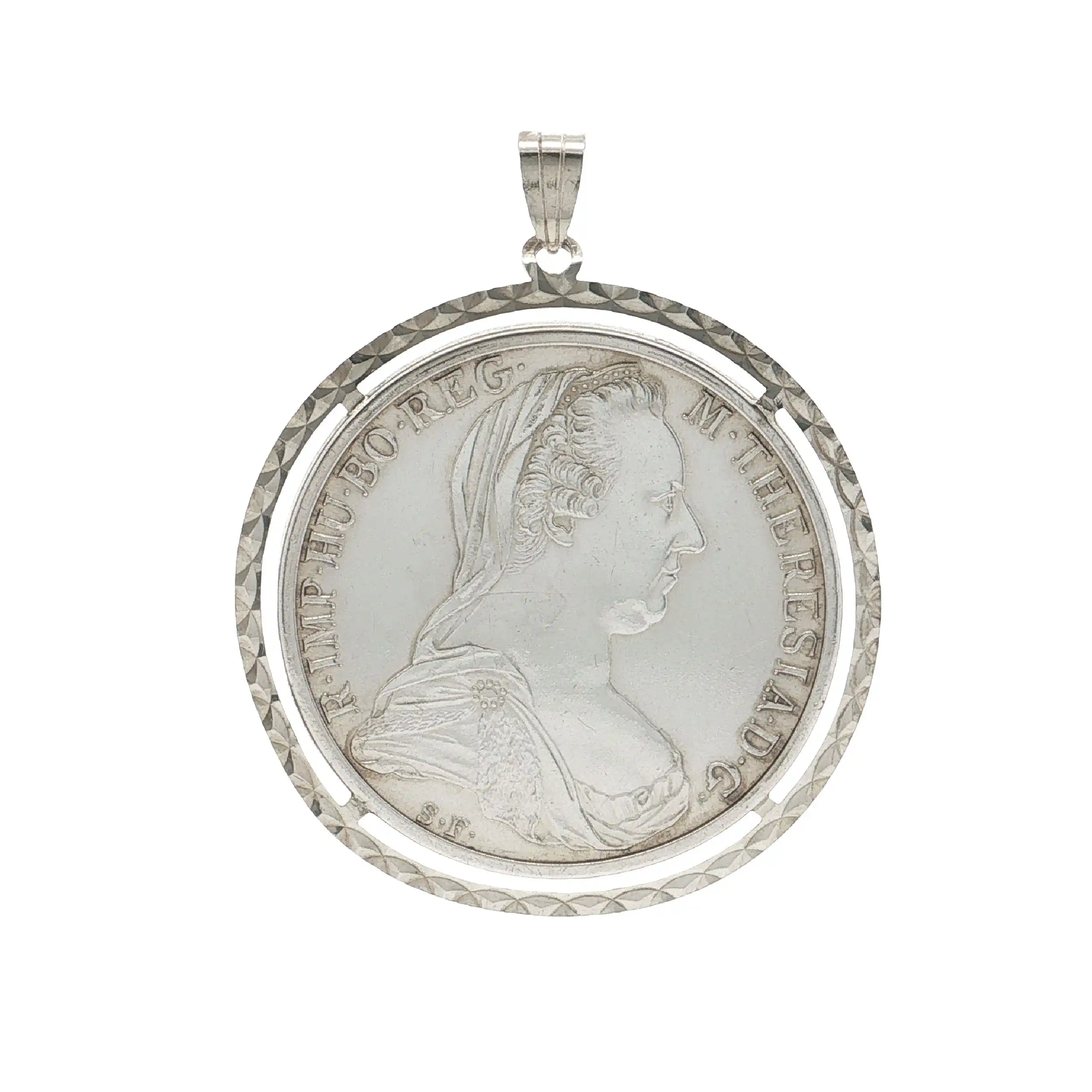 Münze Silber mit Fassung "Maria-Theresien-Taler" Münze Silber mit Fassung "Maria-Theresien-Taler"