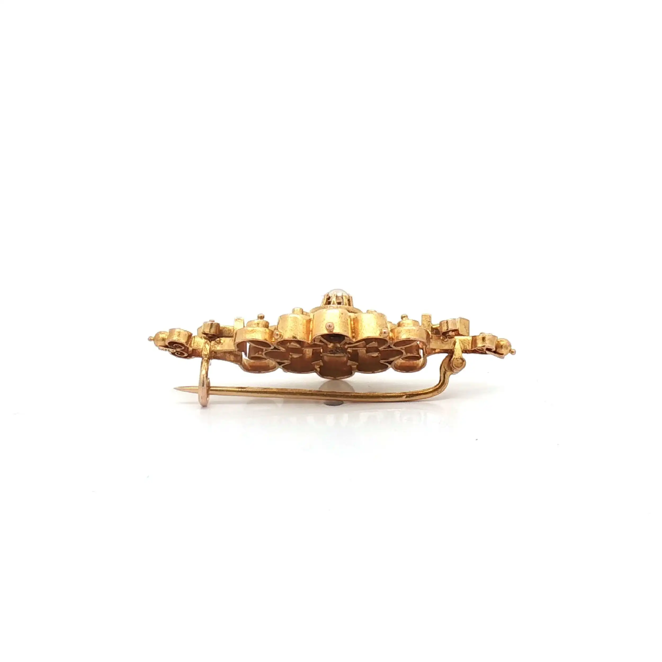Brosche Gelbgold mit Perle Brosche Gelbgold mit Perle