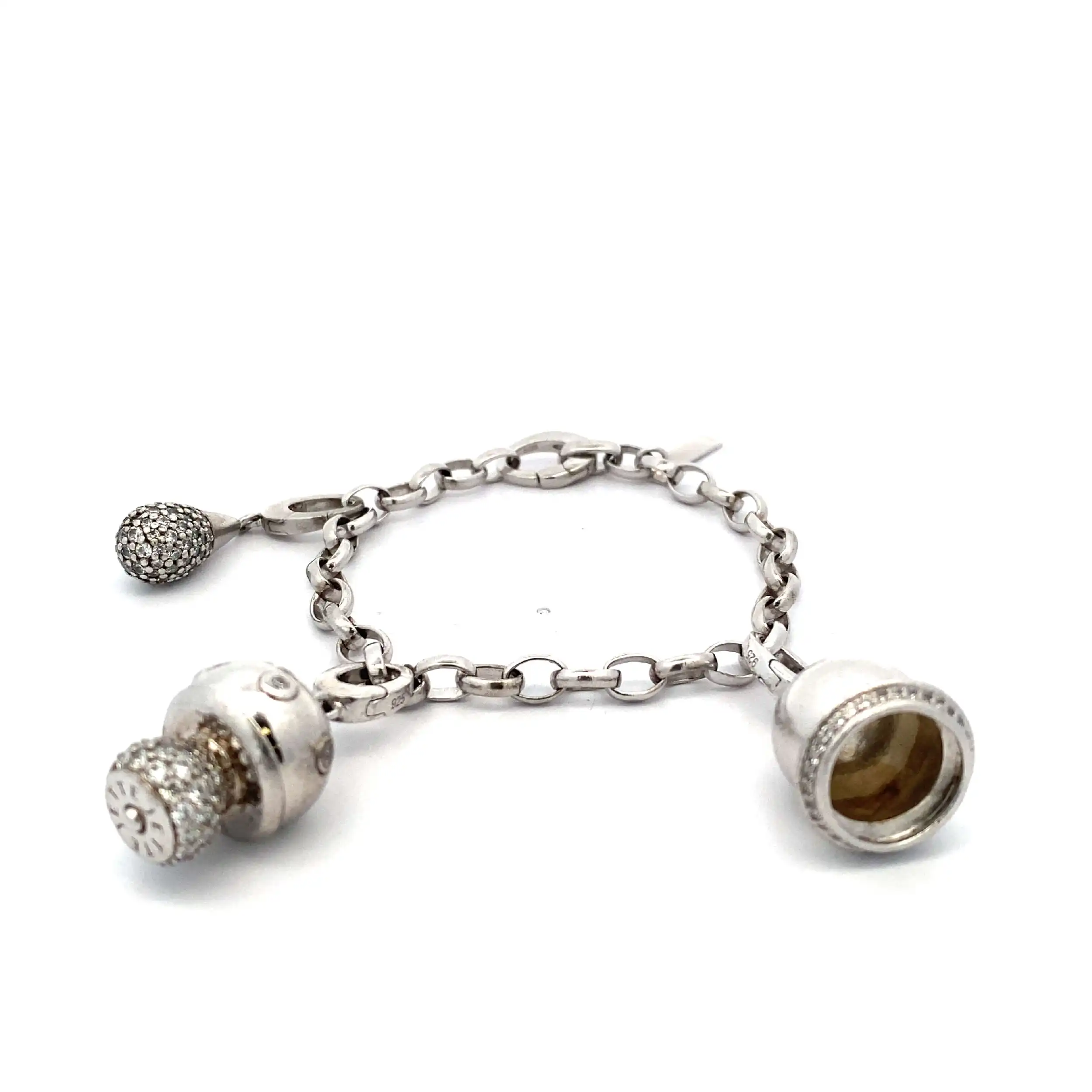 Silberarmband mit 3 Charms Jette
