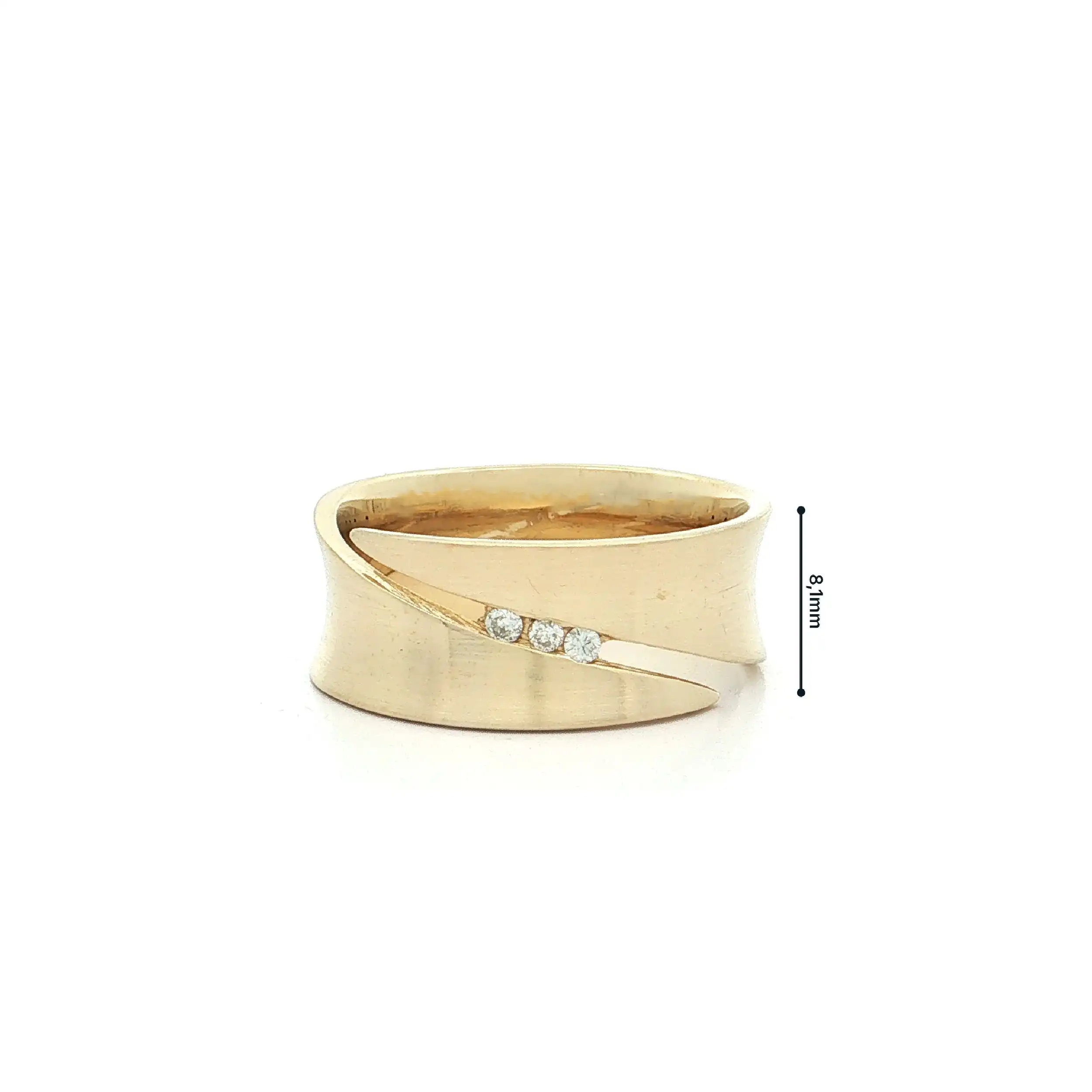 Ring Gelbgold mattiert mit Brillanten