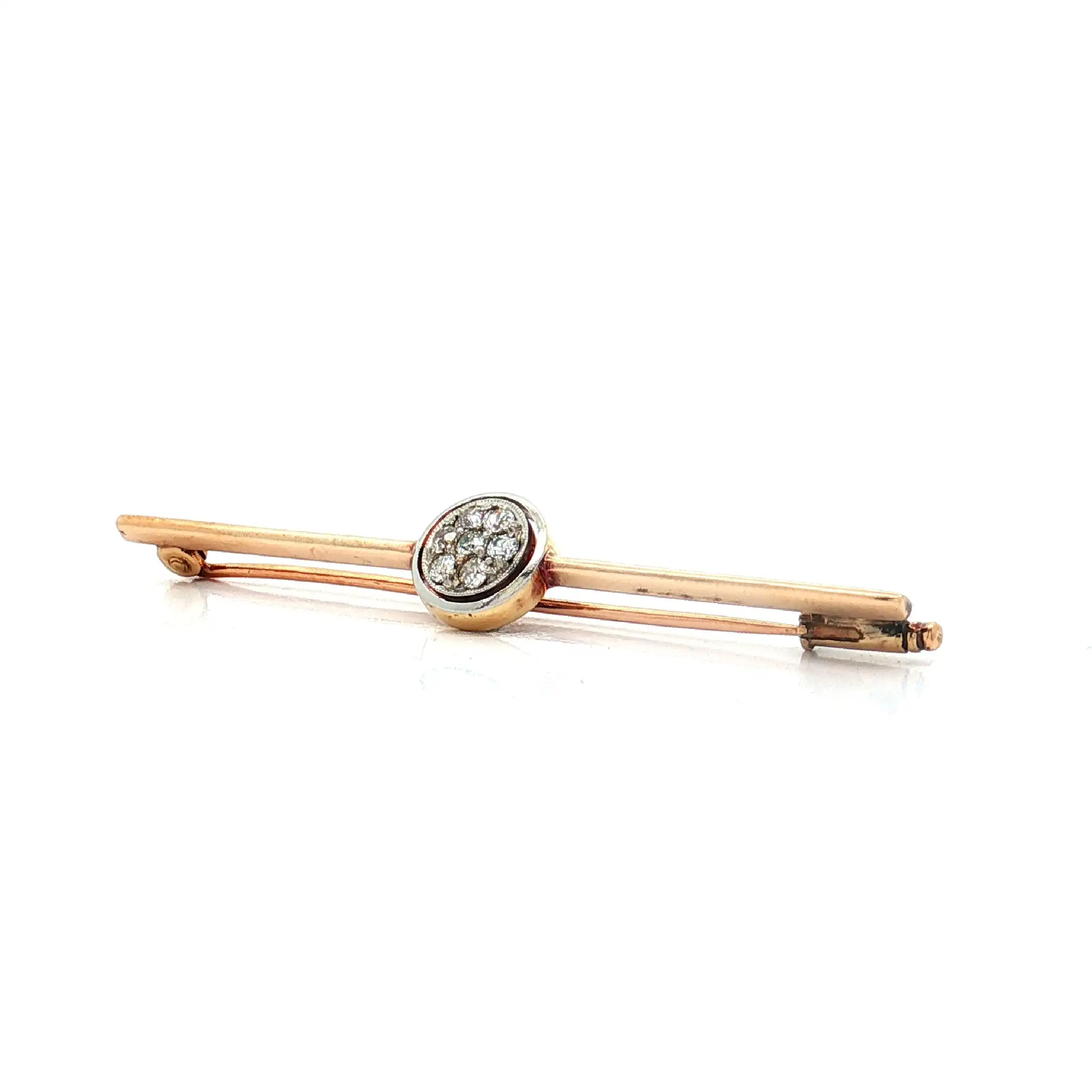 Nadel Bicolor mit Diamanten Altschliff Nadel Bicolor mit Diamanten Altschliff