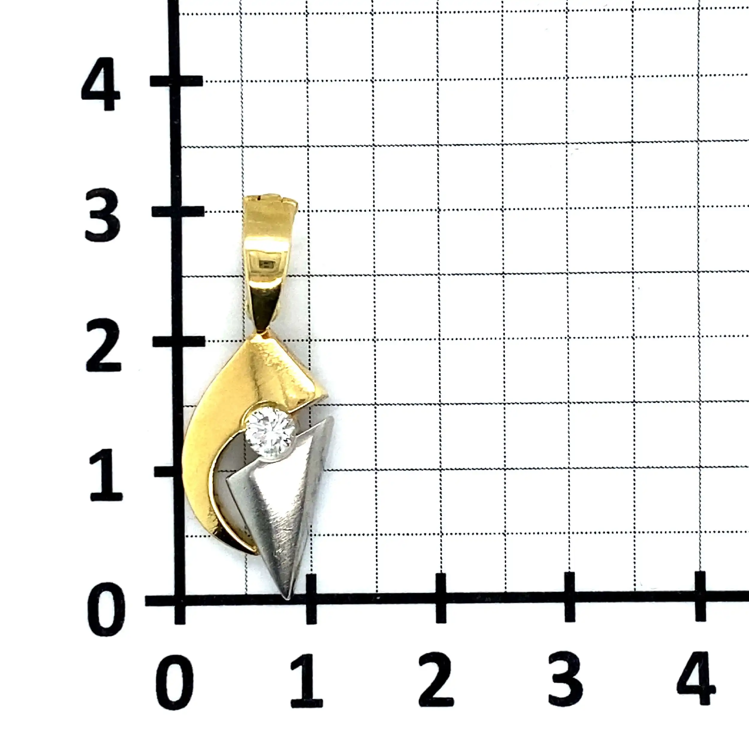 Anhänger/Clip Gelbgold und Platin mit Brillant