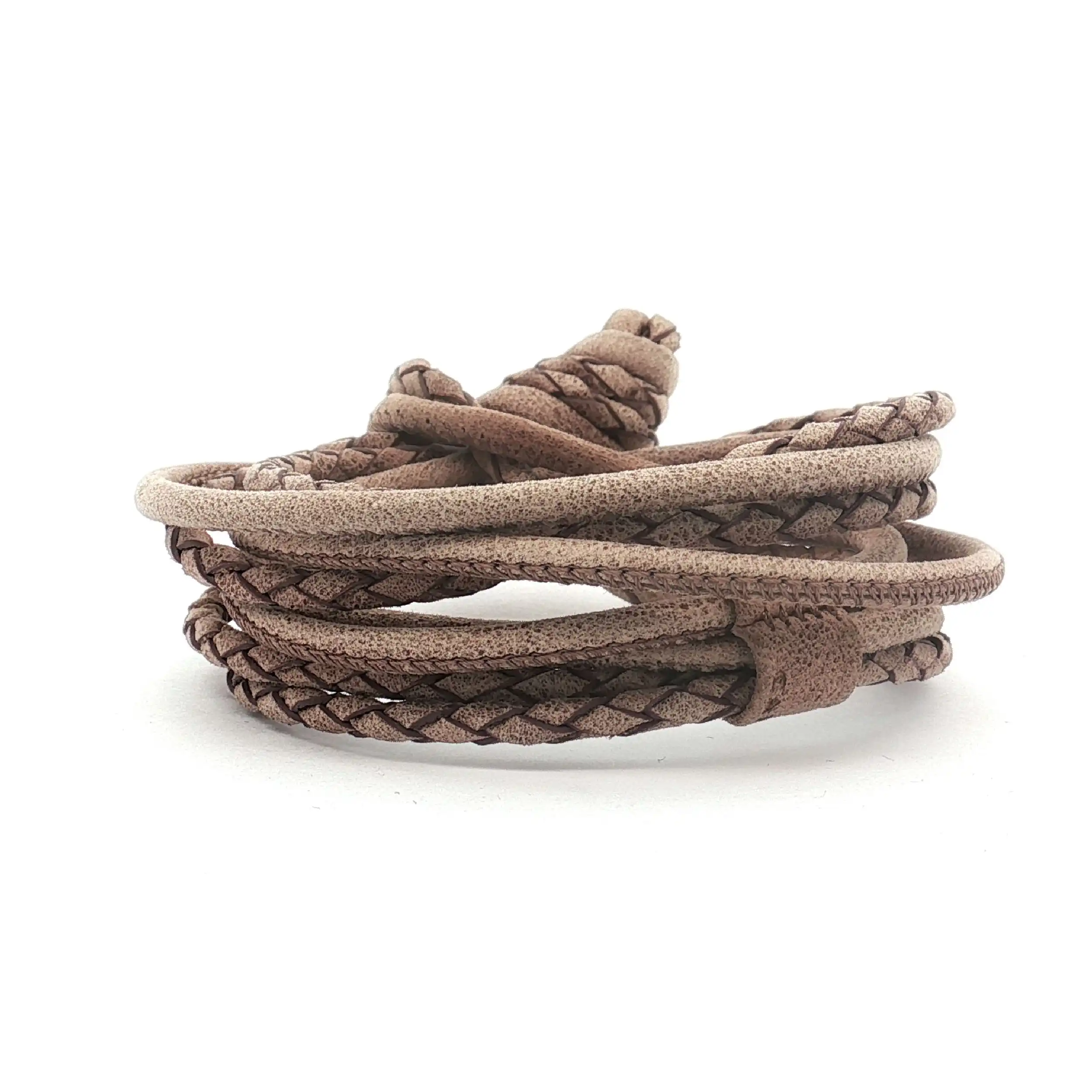 Lederarmband Capolavoro Nuss 4-reihig