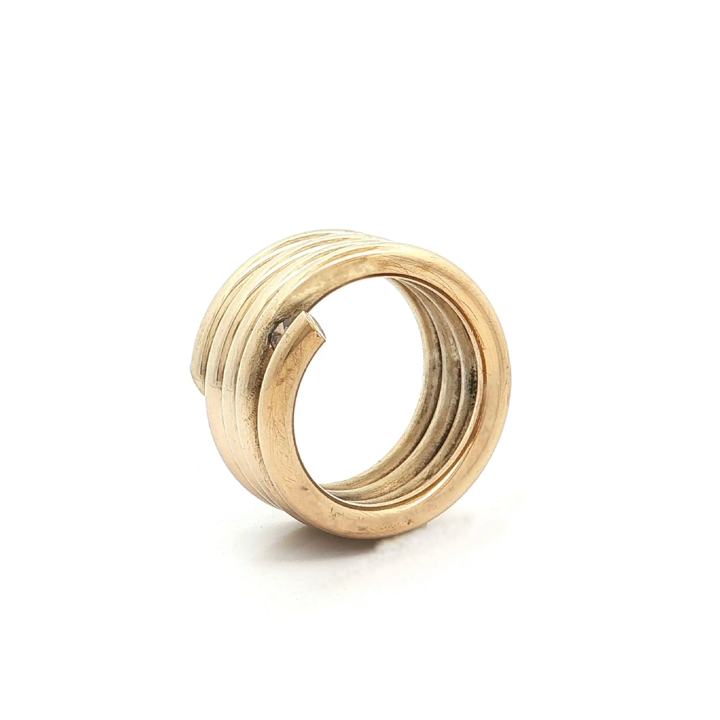Ring Silber vergoldet mit Brillant Ring Silber vergoldet mit Brillant