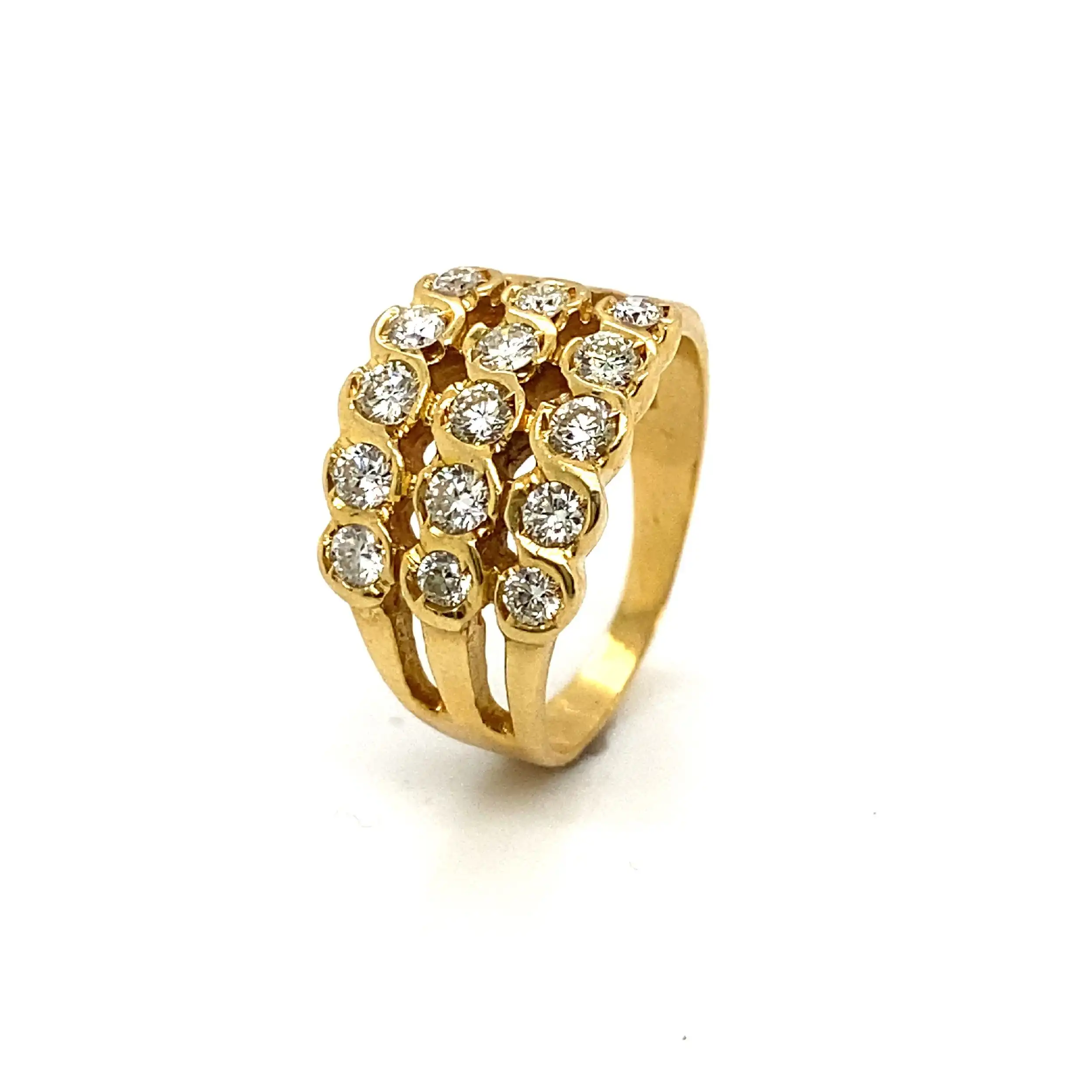 Ring Gelbgold mit 15 Brillanten Ring Gelbgold mit 15 Brillanten