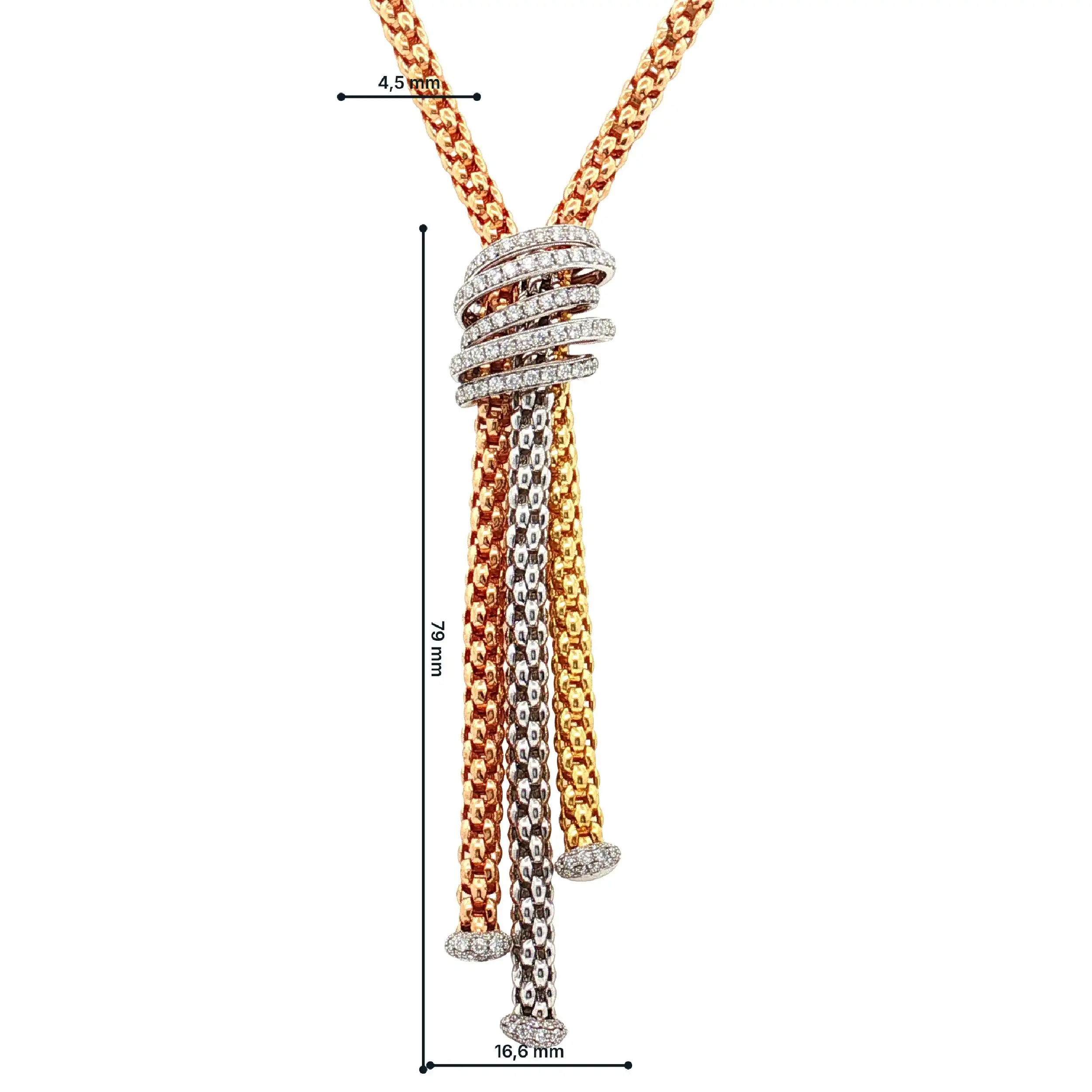 Collier Tricolor Fope Solo Mialuce mit Brillanten Collier Tricolor Fope Solo Mialuce mit Brillanten