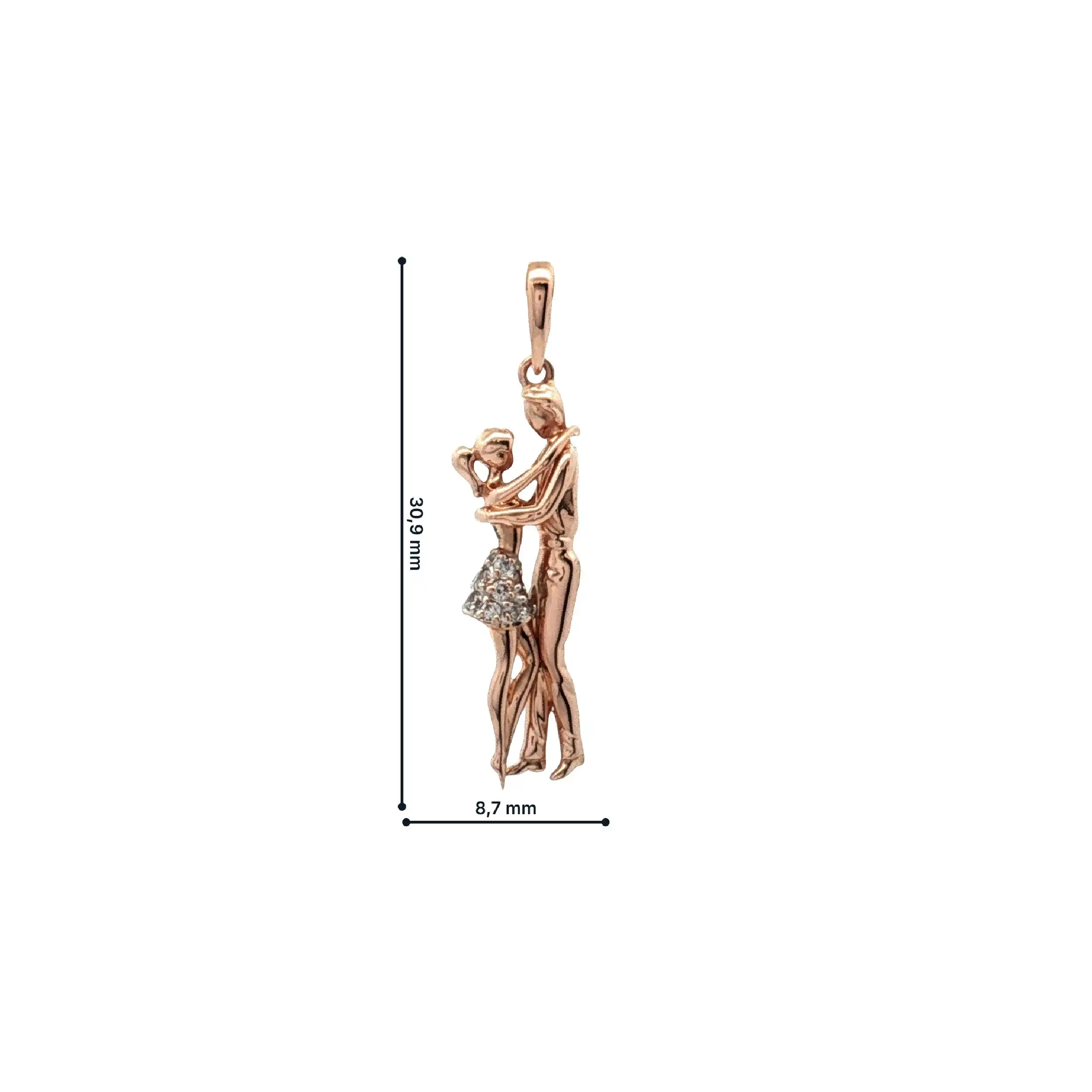 Anhänger Rotgold "Pärchen" mit Zirkonia Anhänger Rotgold "Pärchen" mit Zirkonia