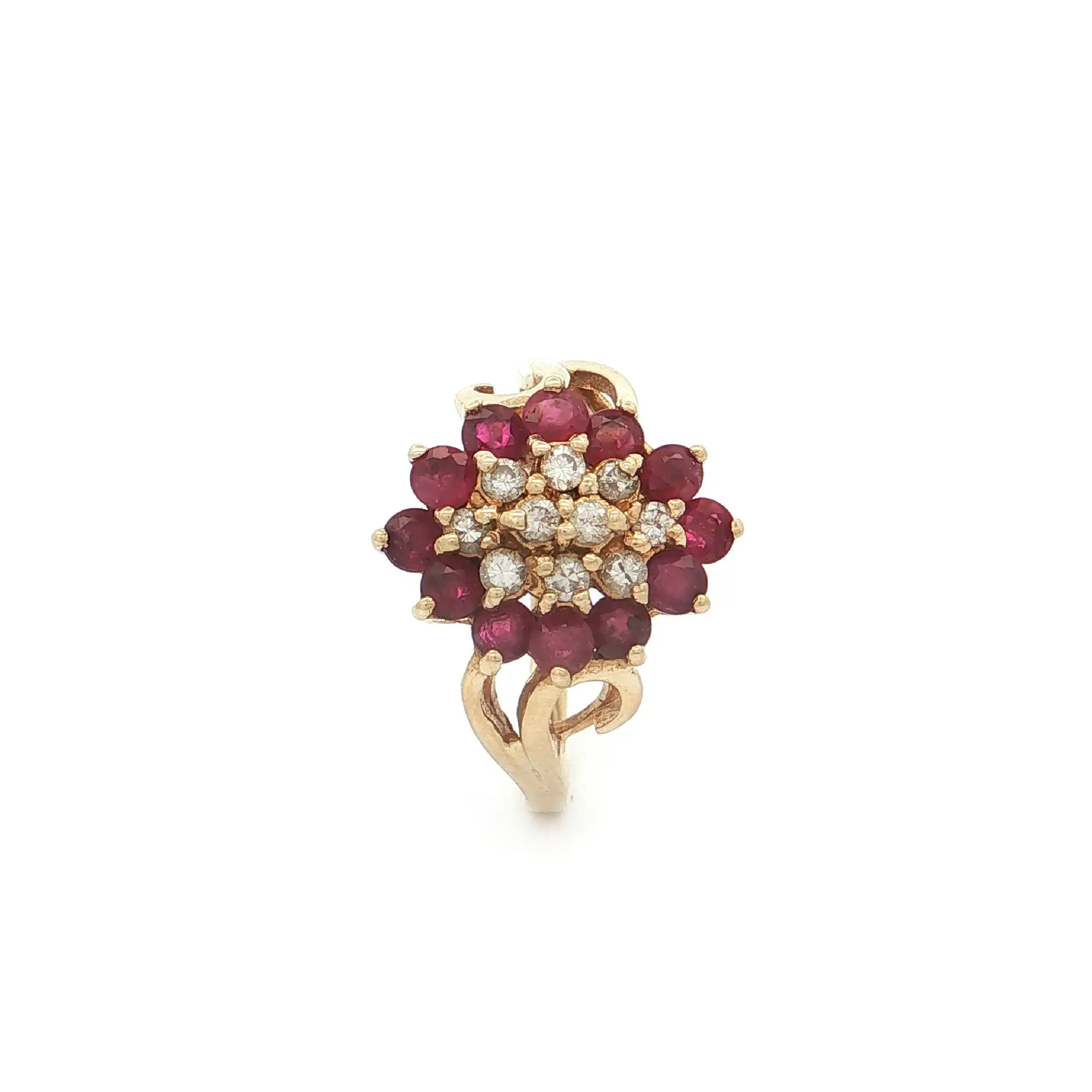 Ring Gelbgold mit Rubinen und Brillanten