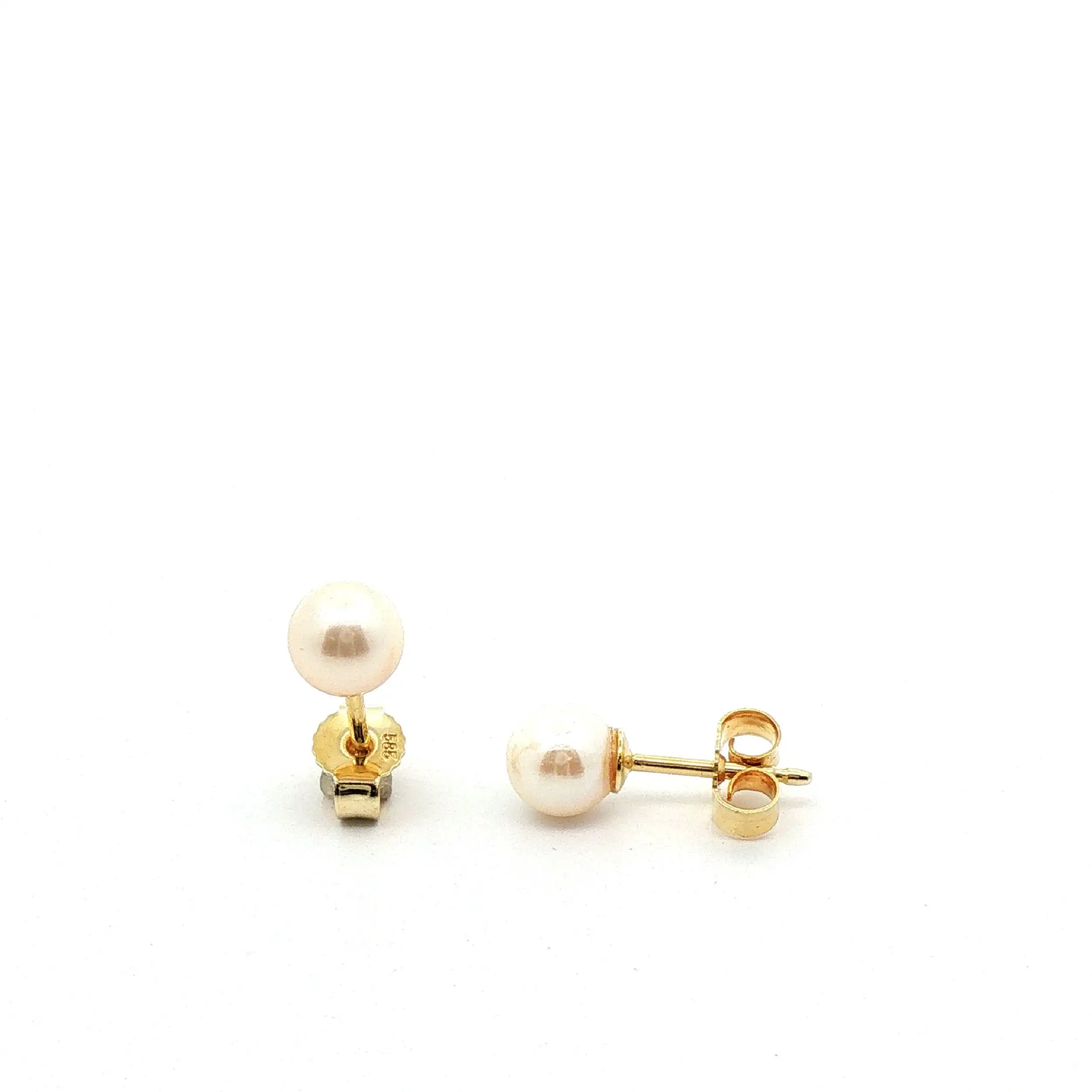 Ohrstecker mit Perle Gelbgold