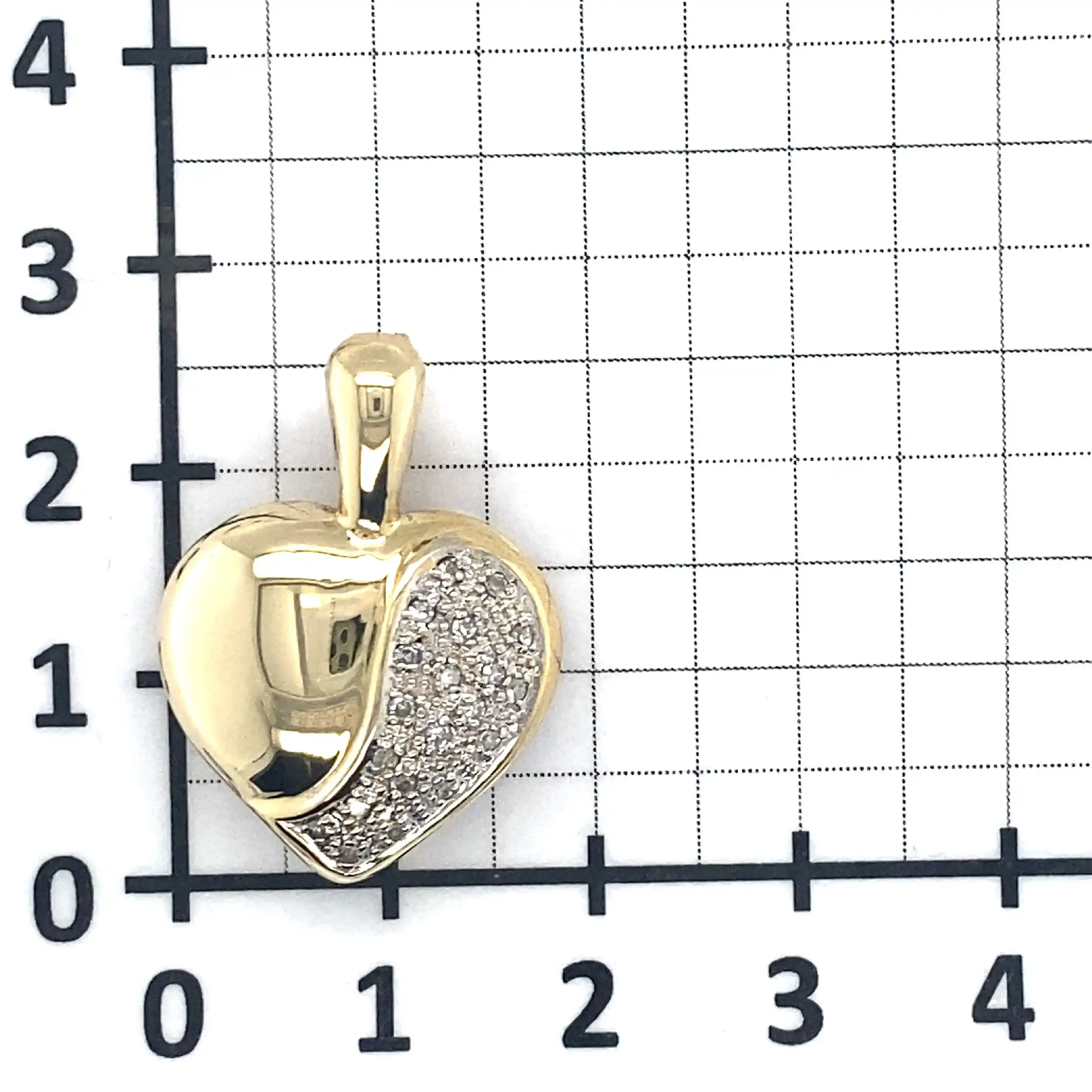 Herzanhänger/Clip Bicolor mit Diamanten Herzanhänger/Clip Bicolor mit Diamanten