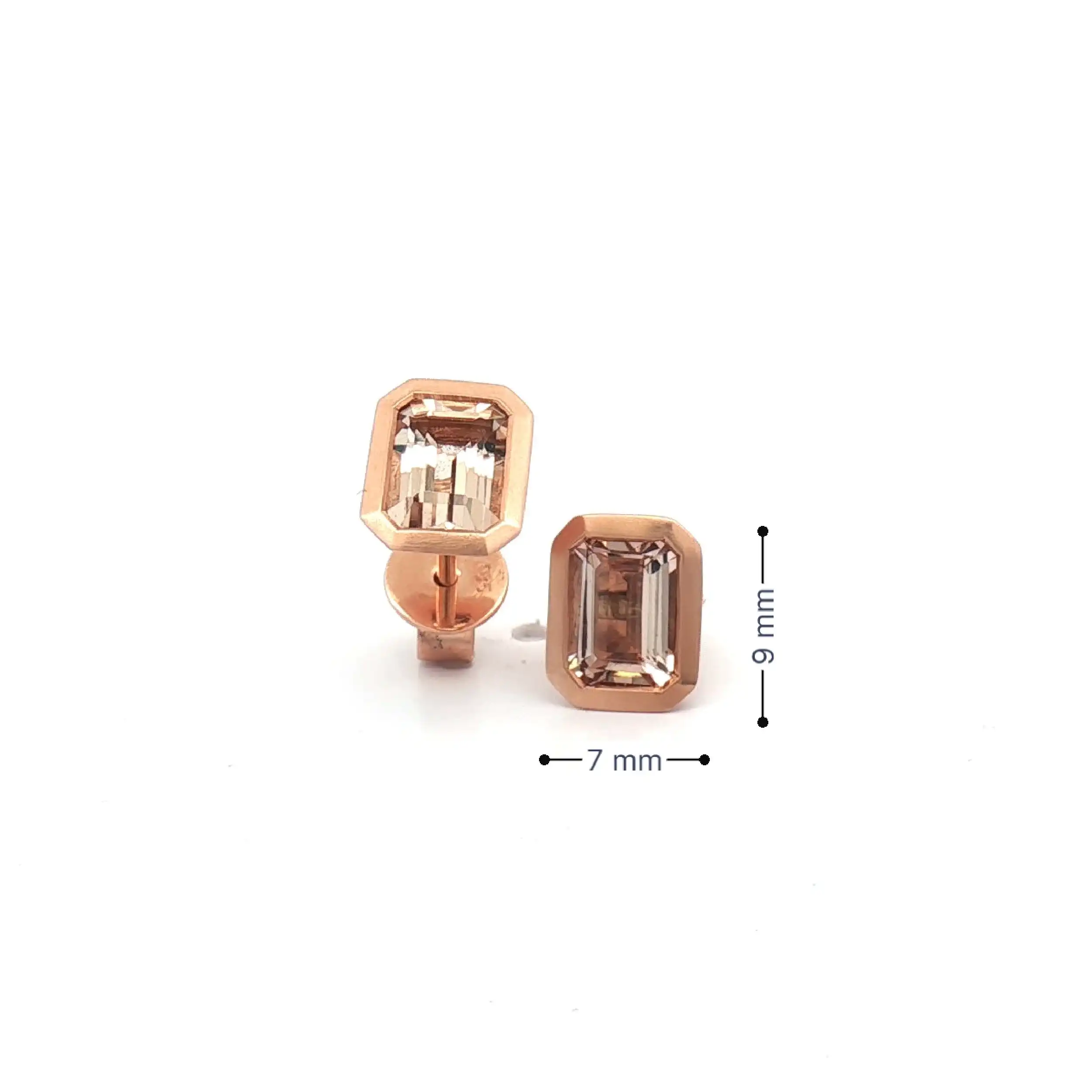Ohrstecker Roségold mit Morganit