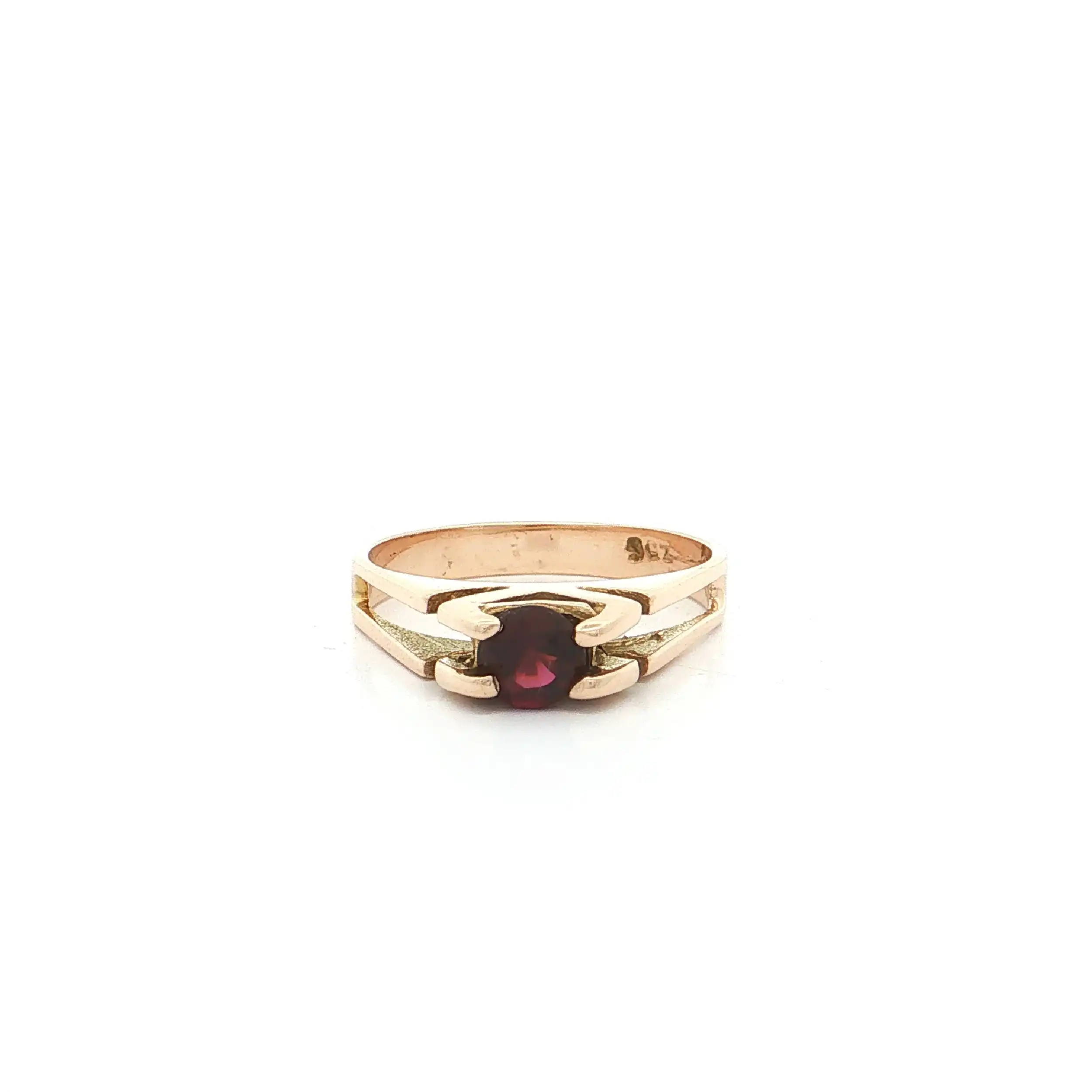 Ring Gelbgold mit rotem Farbstein