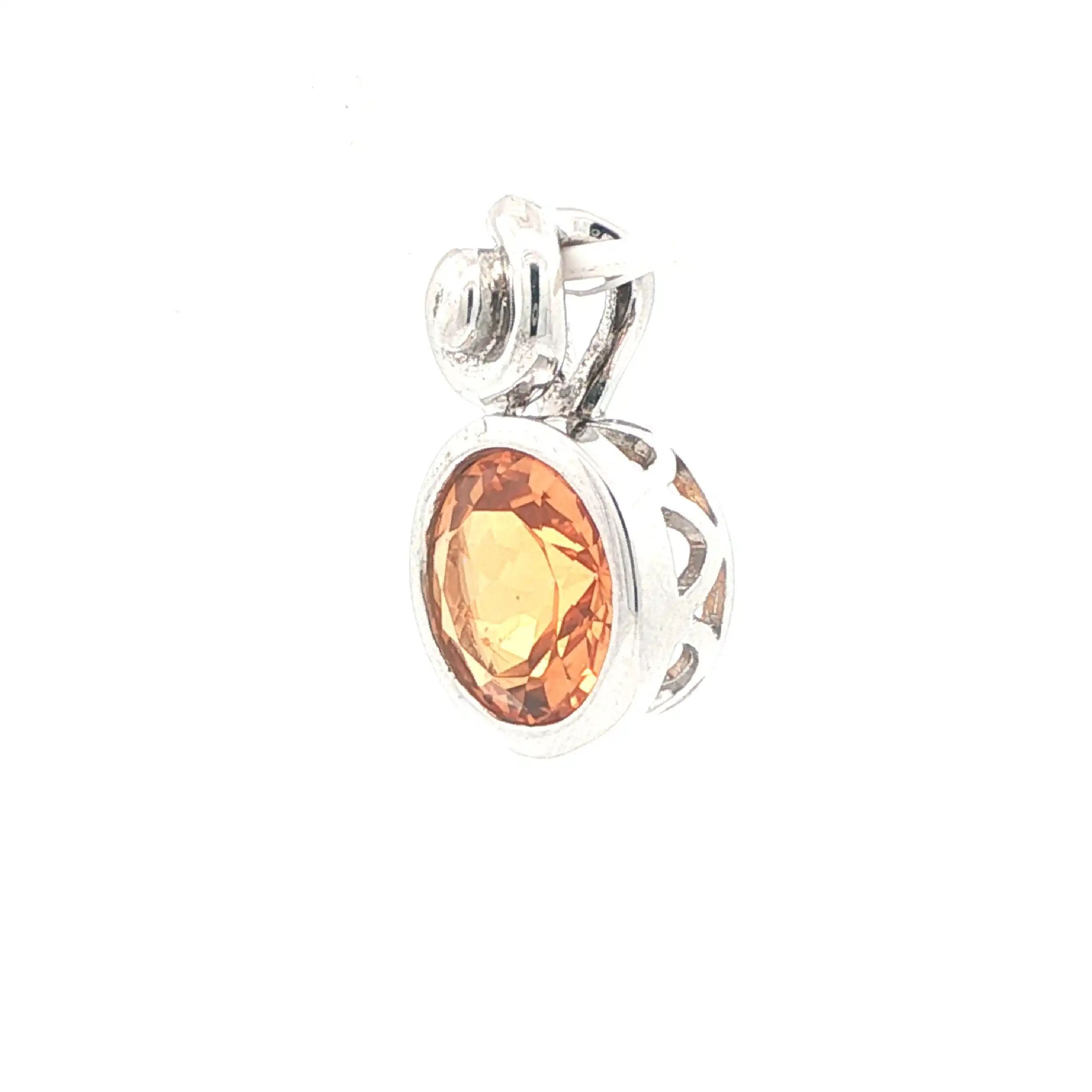 Anhänger Silber mit orangenem Farbstein