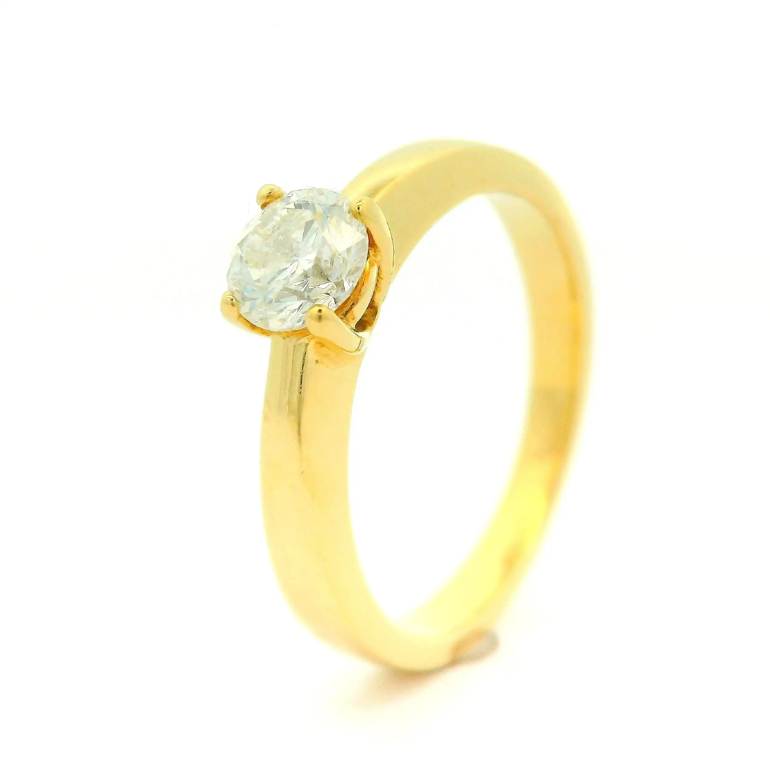 Solitärring Gelbgold mit Brillant, mit GIA-Zertifikat