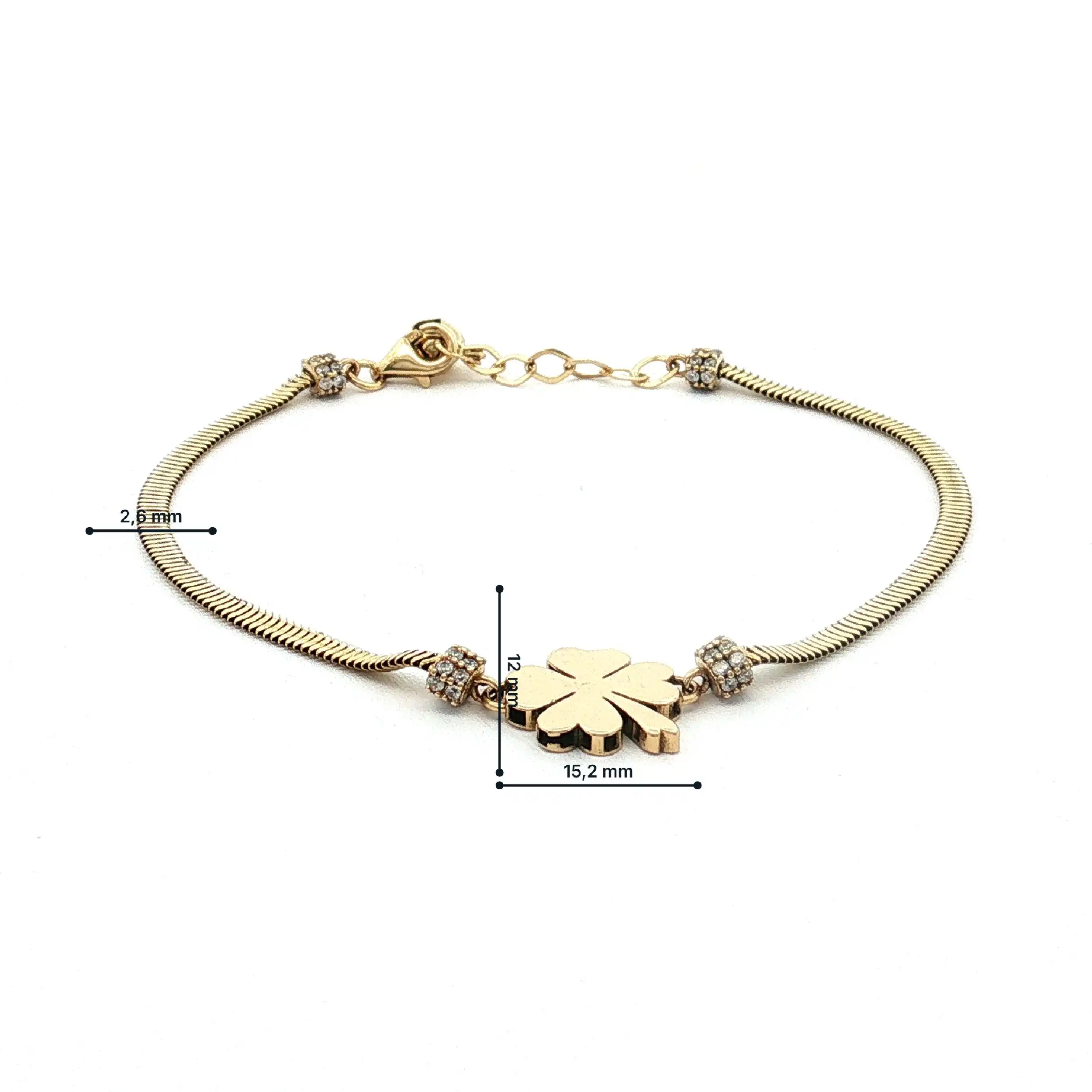 Armband mit Kleeblatt und Zirkonia