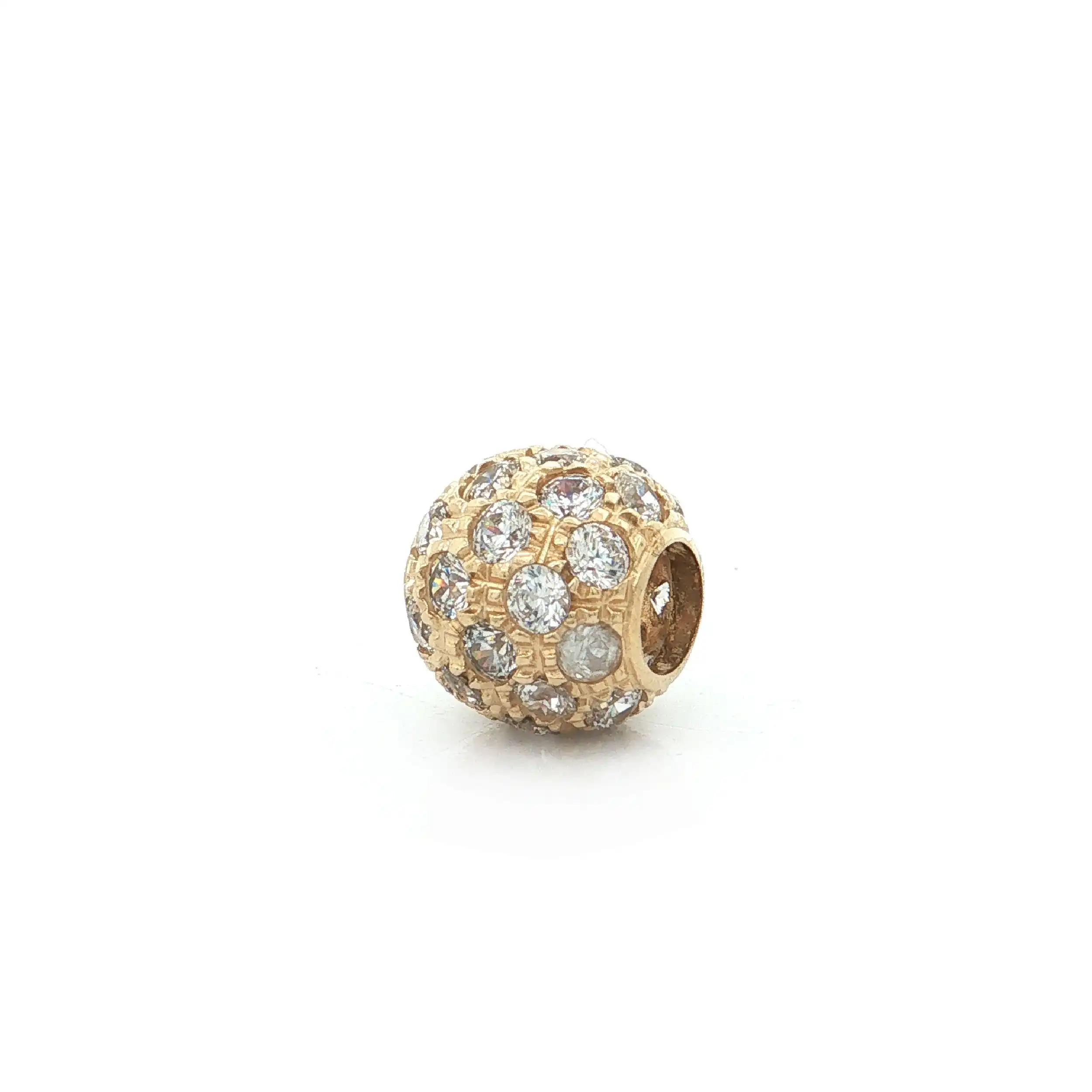 Kugelanhänger Gelbgold mit Zirkonia