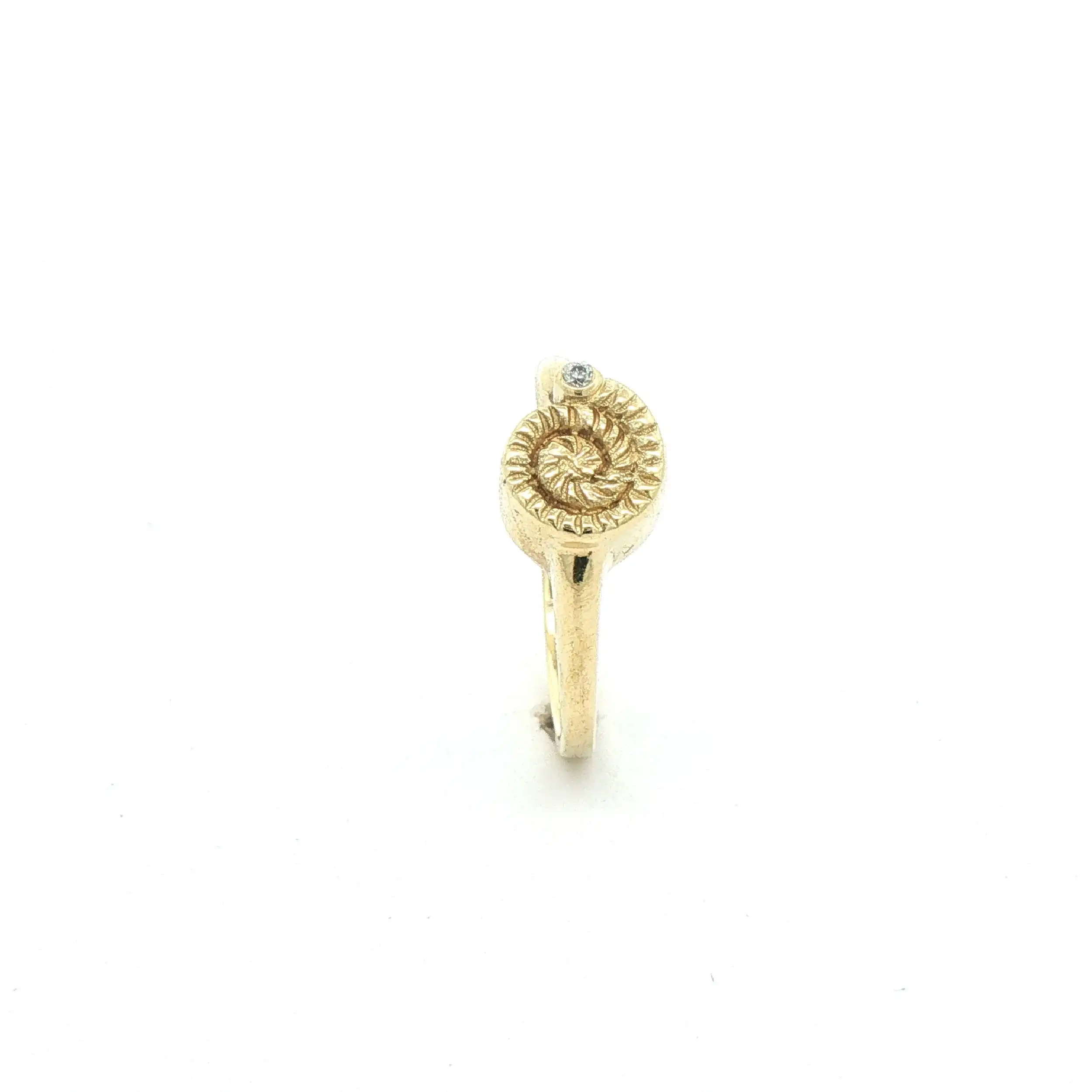 Ring Gelbgold Schneckenmuster mit Brillant