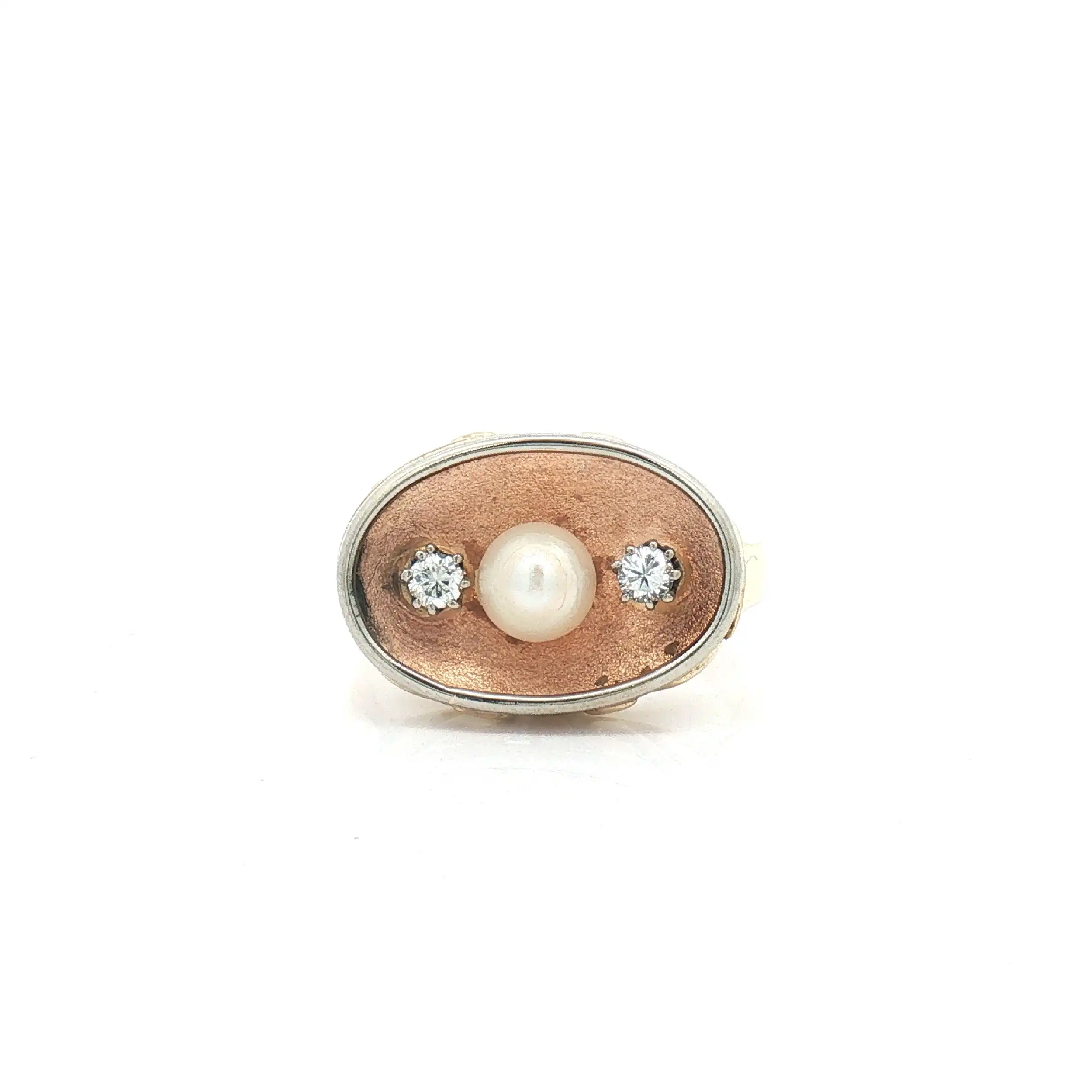 Ring Bicolor mit Brillanten und Perle Ring Bicolor mit Brillanten und Perle